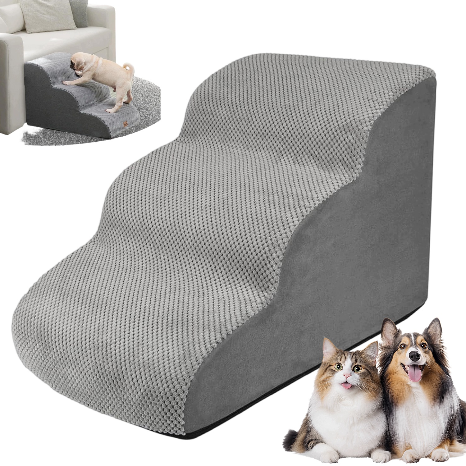 Žebřík Pro Lezení Pro Psa S Unikátním Obloukovým Designem, 3 Stupně, Pohodlný