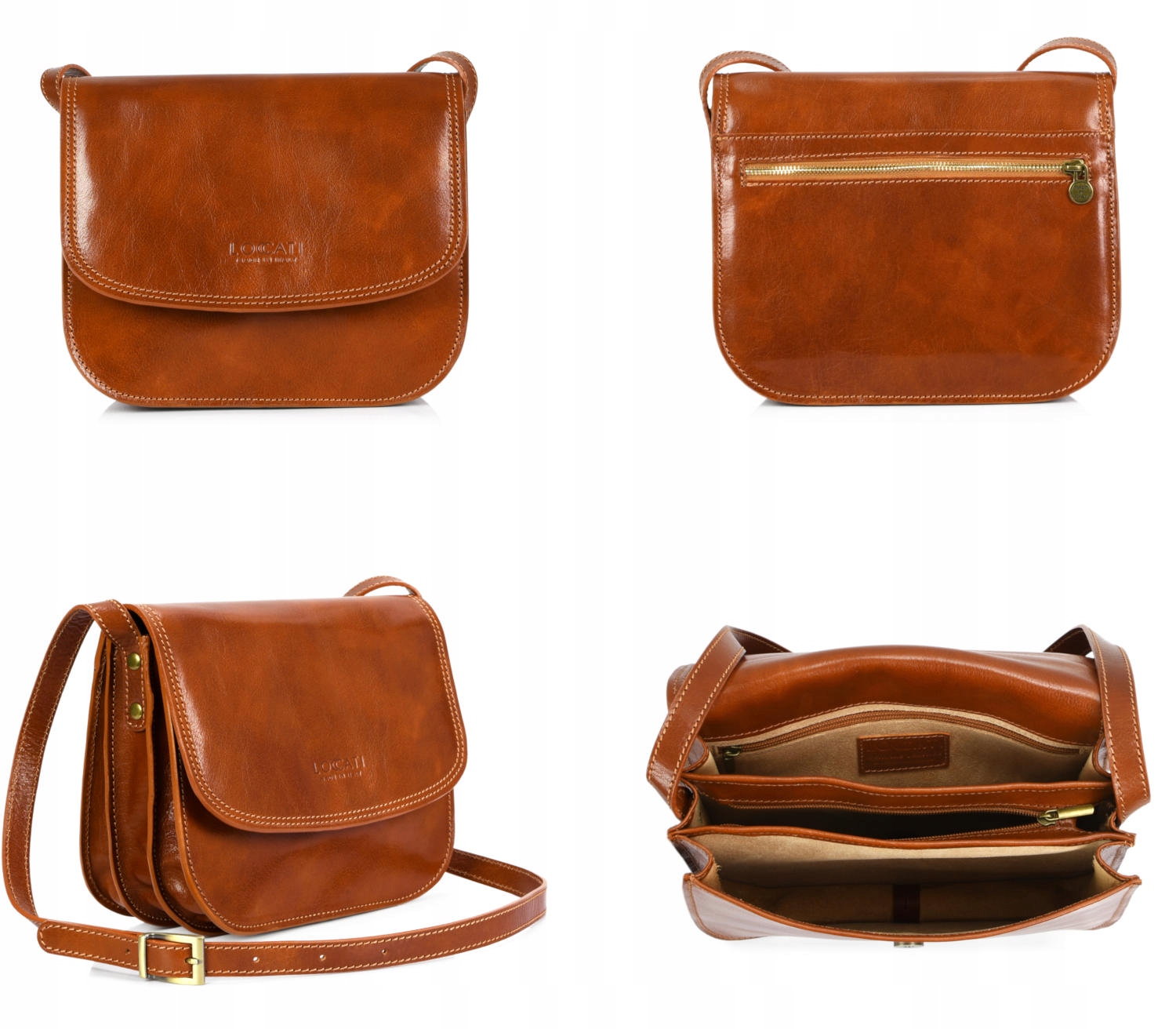 Skórzana torebka loccati skóra naturalna licowa Marka Loccati