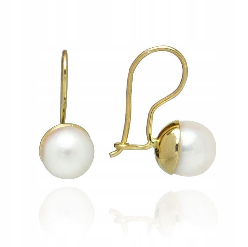 Zlaté Náušnice S Pravými Perlami Akoya
