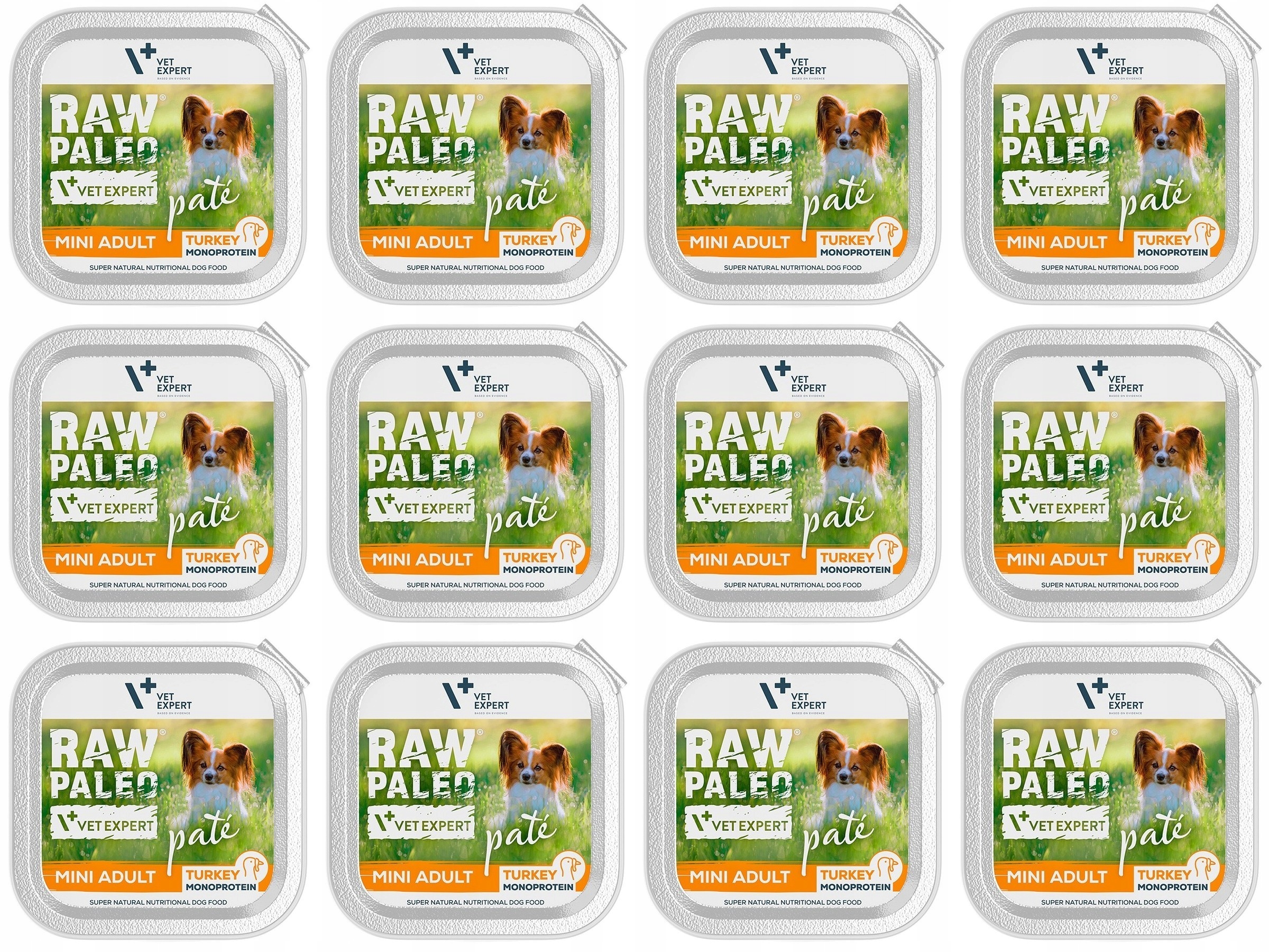 Levně VetExpert Raw Paleo Paštika Mini Dospělý Krůtí 12x150g