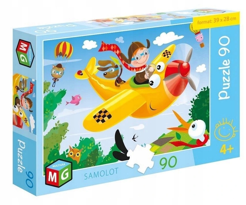 Puzzle 90 elementów. Samolot