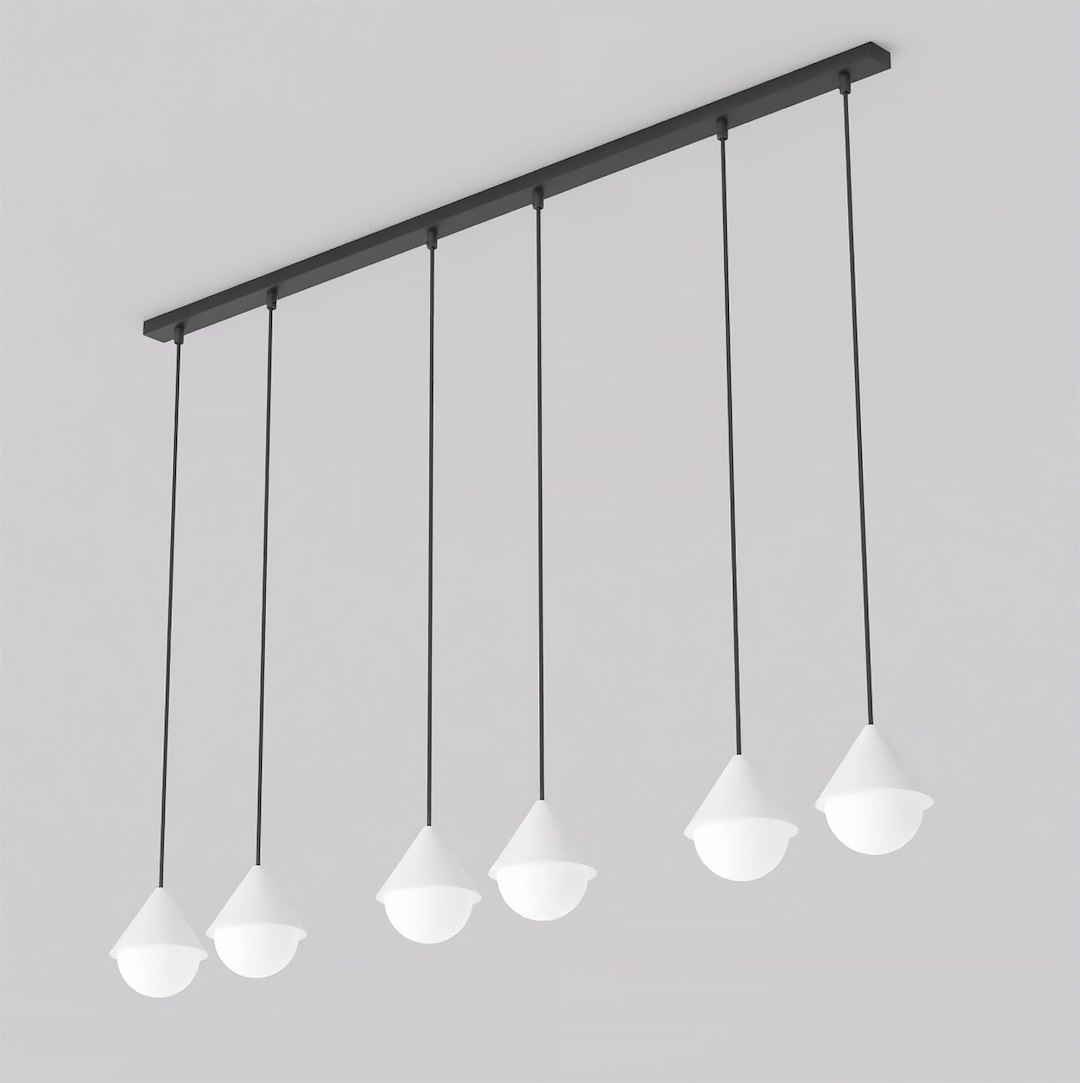 Závěsná lampa Giro 6 Prem černá prstencová, 6 x Led G9, 116 x 140 cm
