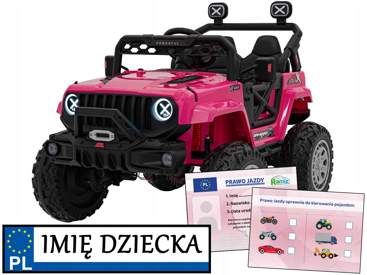 auto elektryczne dla dziewczynki Off Road Speed 4 mocne silniki pilot