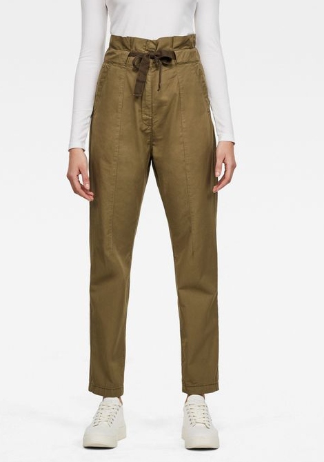 Olivové kalhoty se stahováním v pase G-star Raw 27