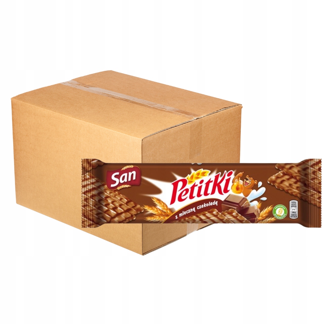 Levně San Petitki Sušenky s mléčnou čokoládou 138 g x 24 kusů