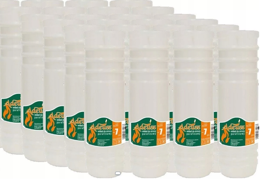 23CM WKŁAD DO ZNICZY PARAFINA 100% 7 DNI 10SZT