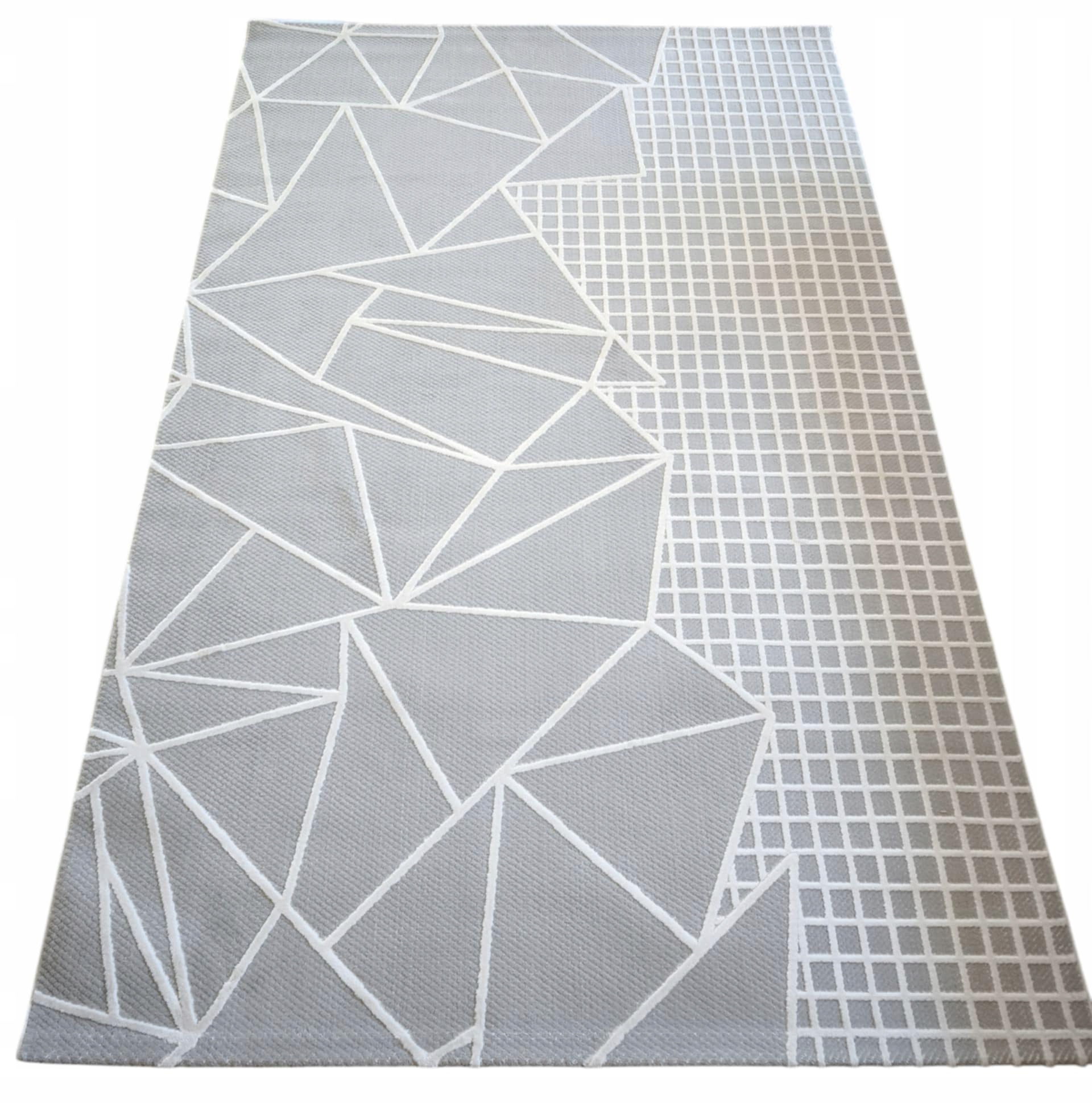 Koberec do obývačky 160 x 230 cm, loftový vzor s plyšovými štetinami, kvalita