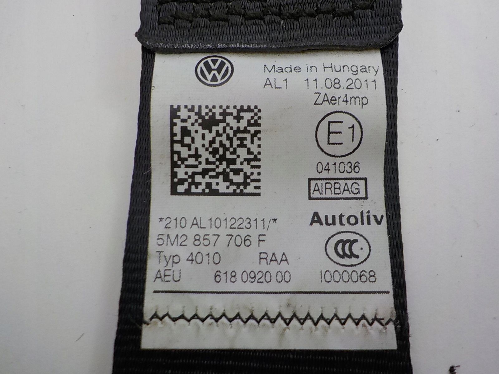 VW GOLF PLUS Gurten Sicherheits rechts 5M2857706F 618018400