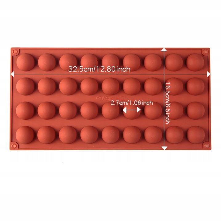 FORMA silikonowa PÓŁKULA FOREMKA PÓŁKULE KUL 36szt Marka inna