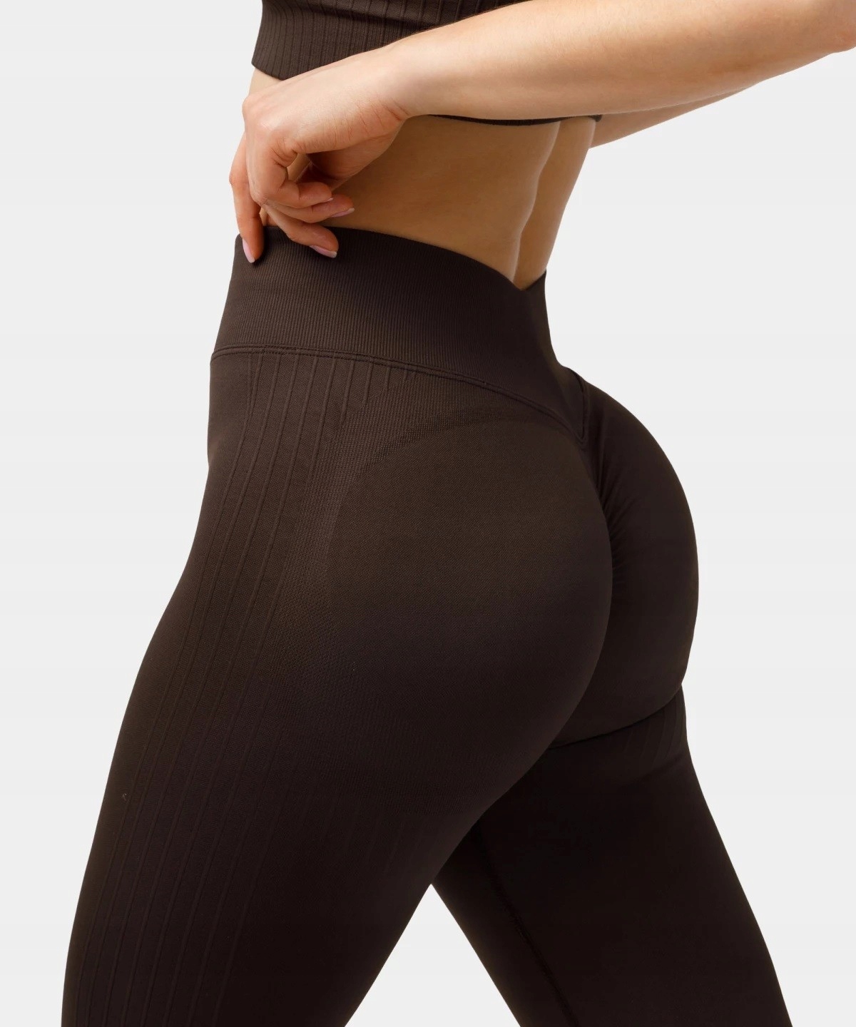Legginsy Bezszwowe Push Up Elite Carpatree Brąz M