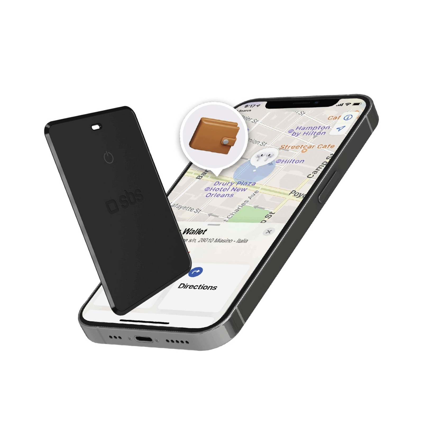 Ultratenký Lokalizátor Sbs Pre Peňaženku Apple Find My Android Čierny