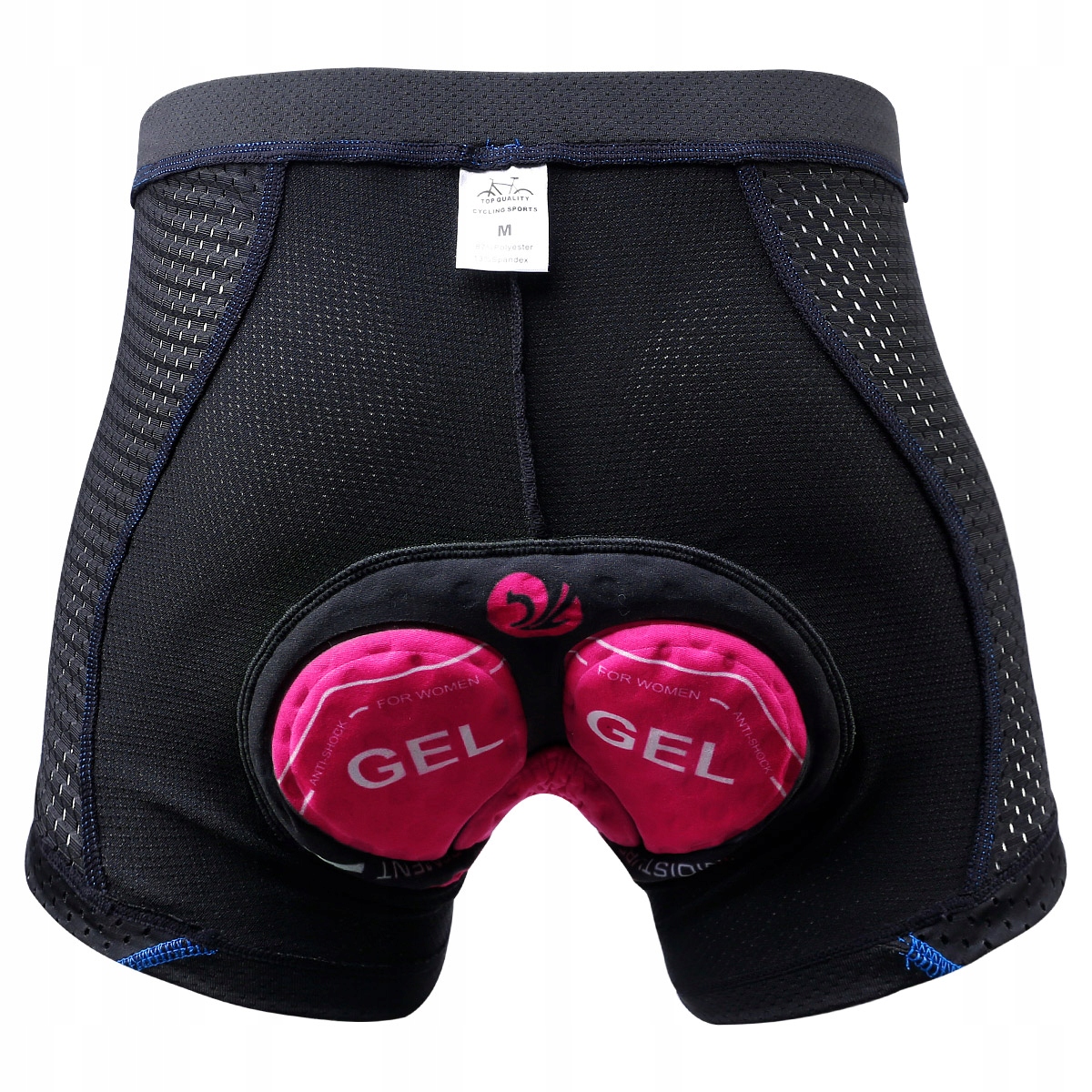 SPODENKI ROWEROWE SZORTY Z WKŁADKĄ ŻELOWĄ KOBIECE Materiał dominujący poliester