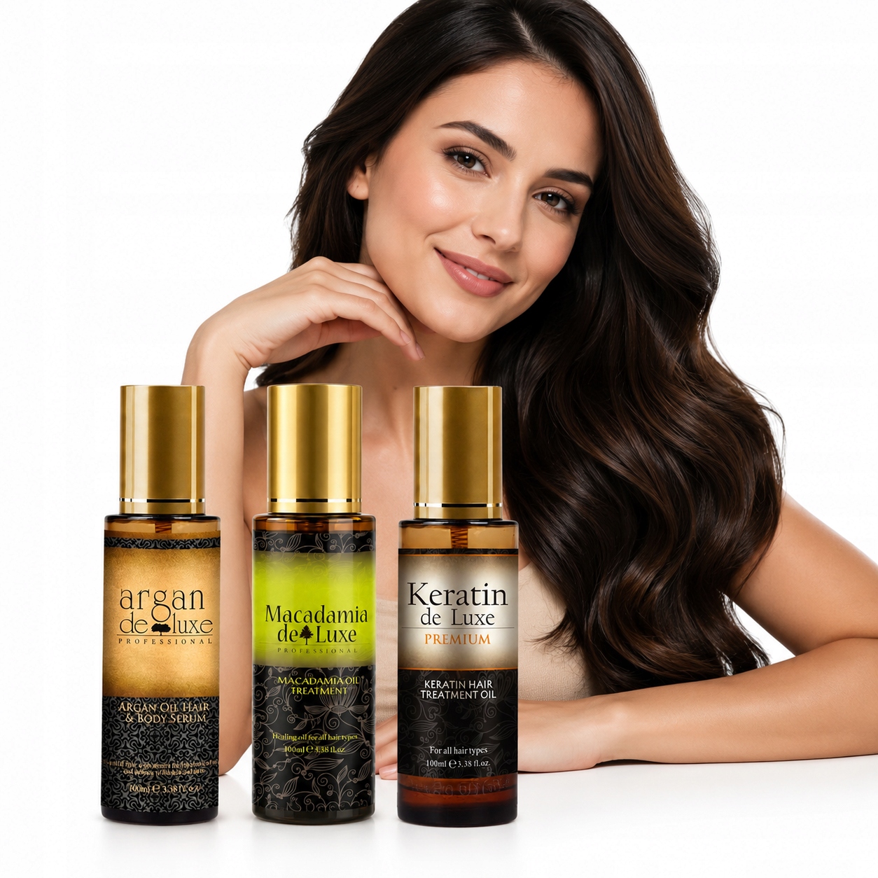 Argan Keratin Macadamia de Luxe Olejki do Włosów Pielęgnujące