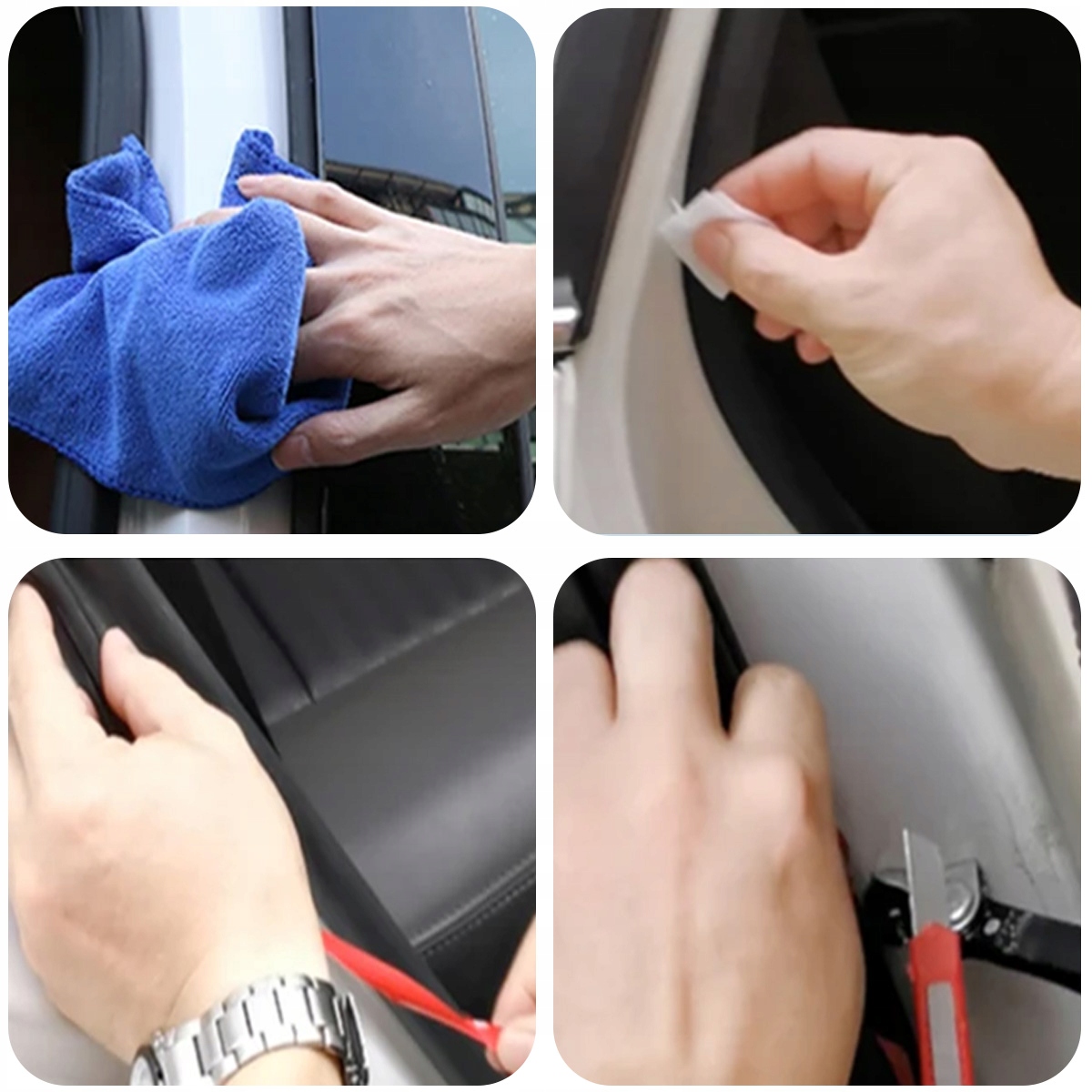 NOWA ULEPSZONA USZCZELKA SAMOPRZYLEPNA DO DRZWI SAMOCHODU 5m, 14X15 mm Producent części Inny