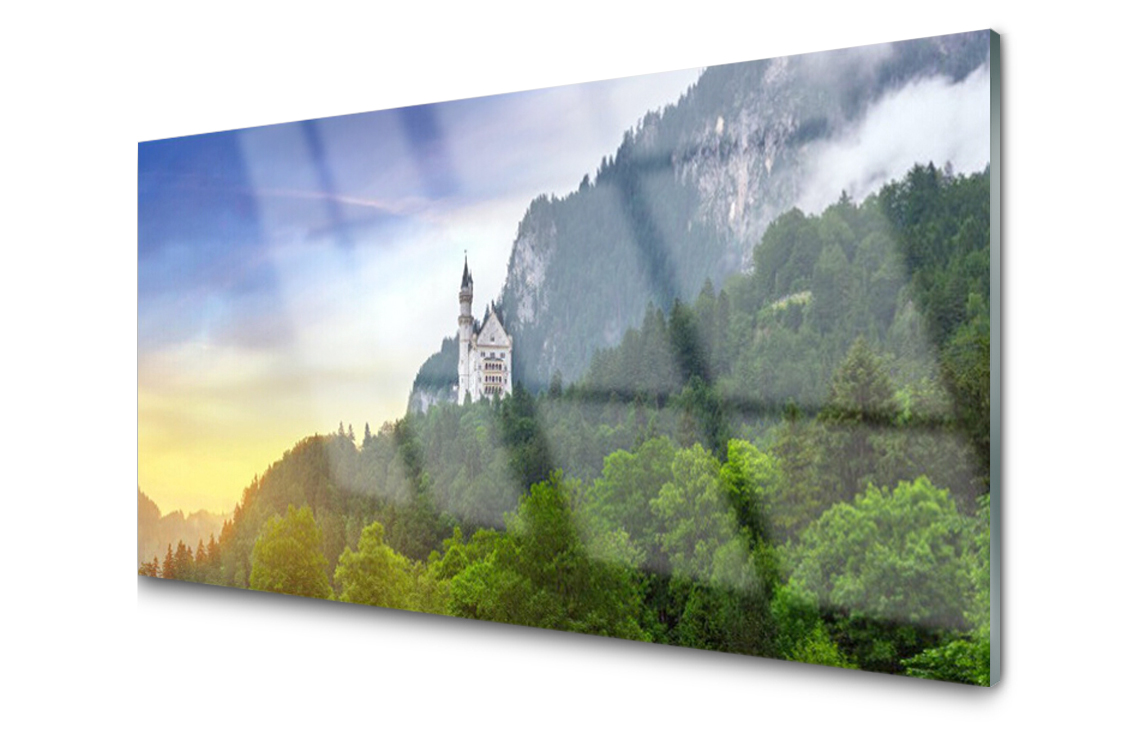 

Panel szklany Płytka Zamek w Górach Las 120x60