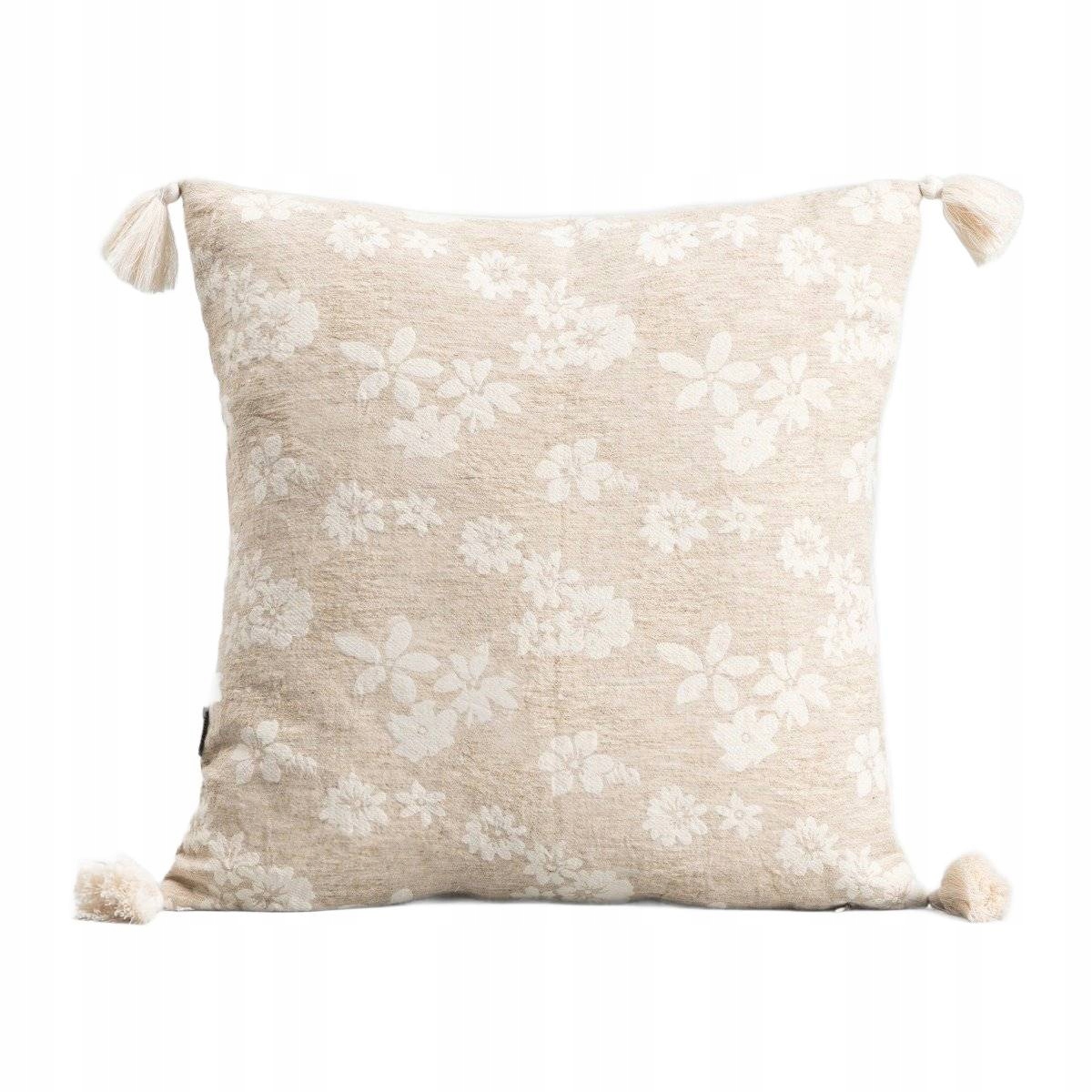Domis párnahuzat virágmintával és pomponokkal 45X45 CM Homla