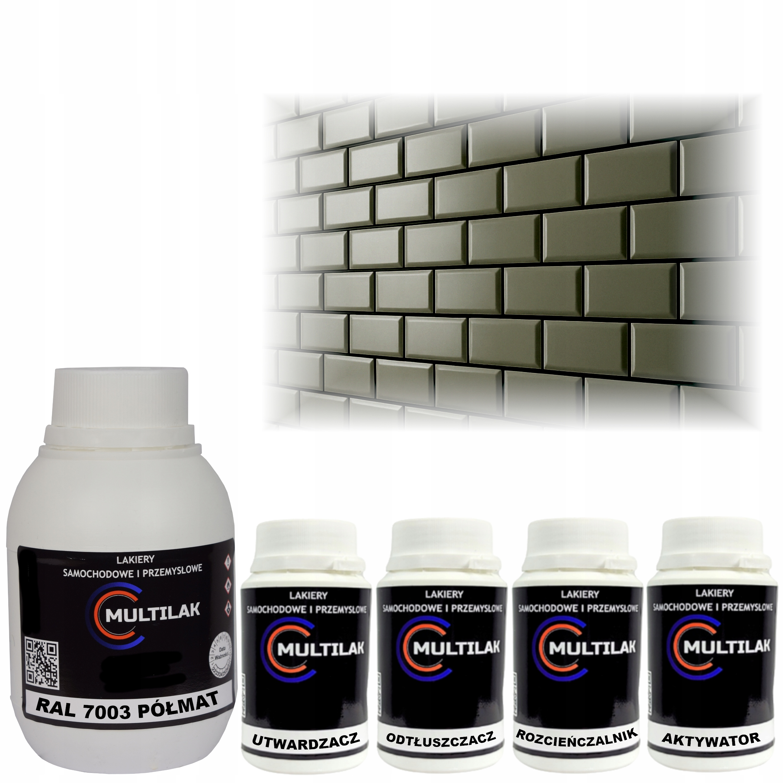 Lak barva Ral 7003 na glazuru dlaždic na váleček štětec 0,5L Polomat