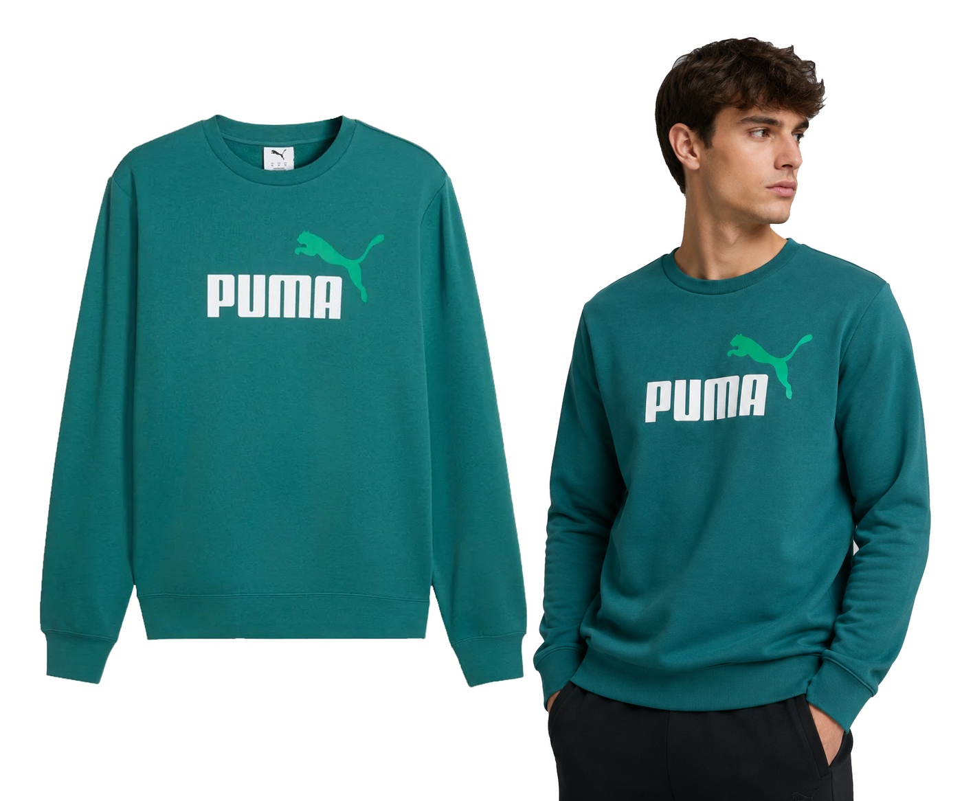Pánská mikina Puma bez kapuce přes hlavu zateplená 684709 41 zelená M