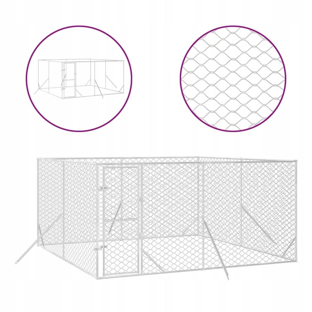 Levně Kotec pro psa VidaXL 3190455 400x400x200 cm ocel