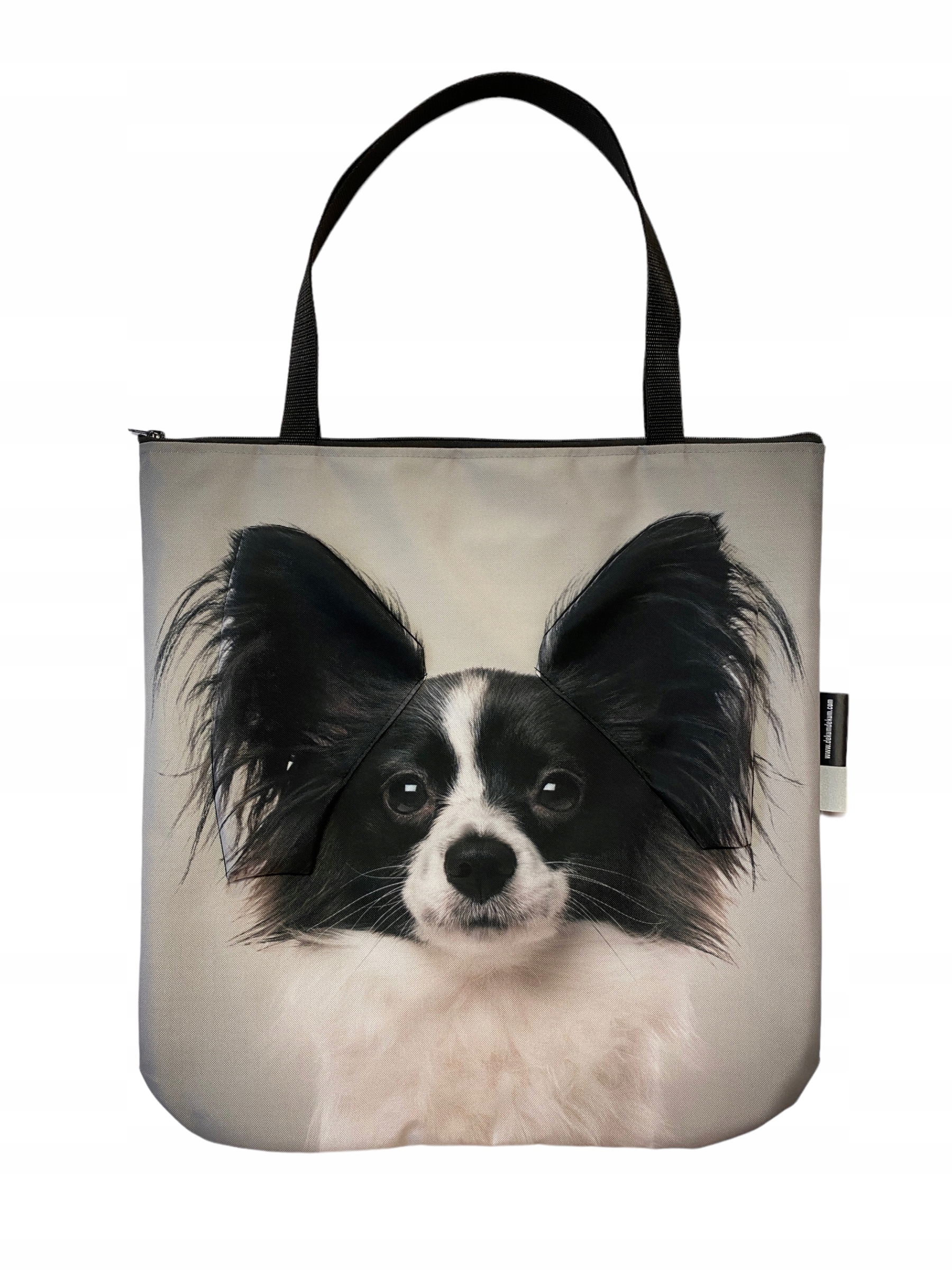 Taška 3D kabelka se psem Papillon velká přes rameno