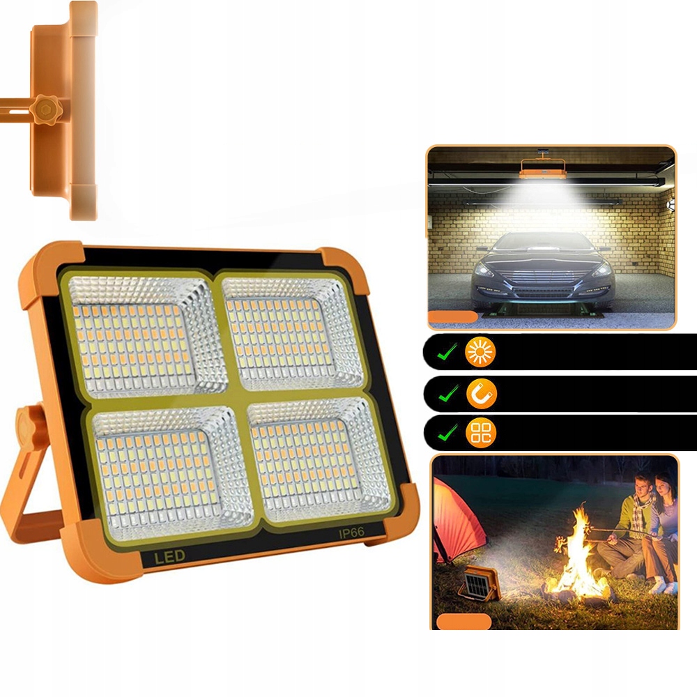 ŚWIATłO Awaryjne SłONECZNE Led 100W 10000 LM