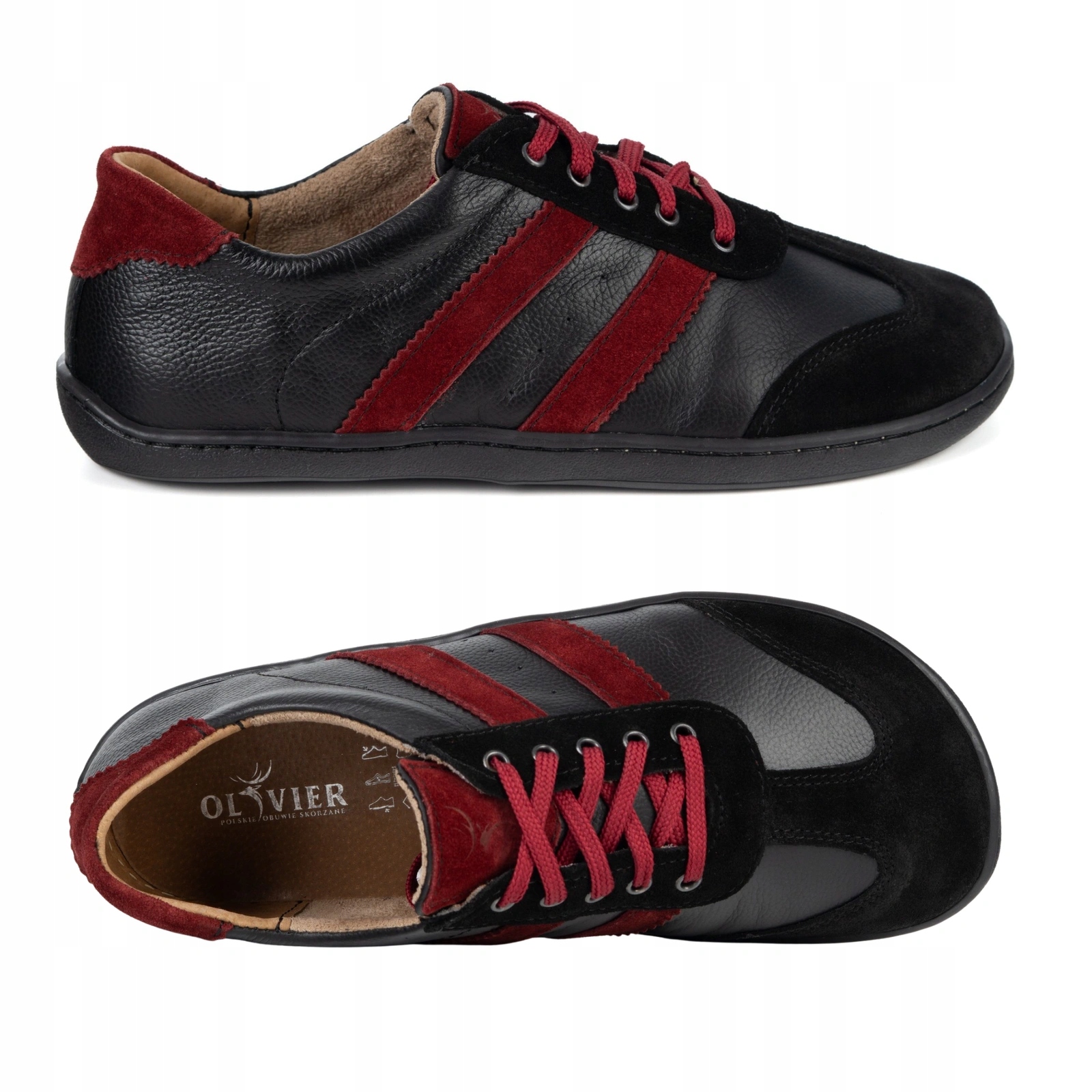 Dámské kožené barefootové polobotky Ida Olivier černé anatomické 40