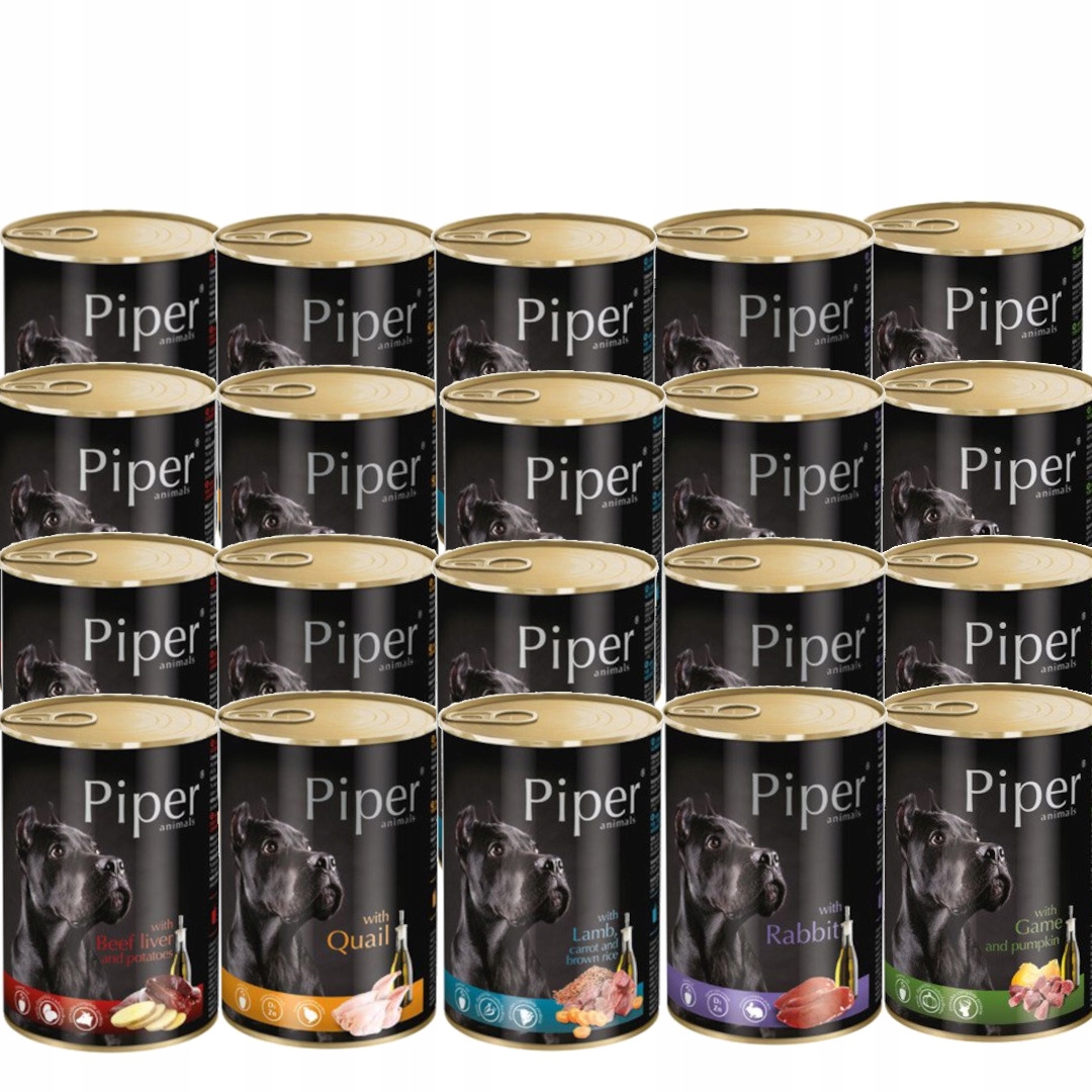 Levně Dolina Noteci Piper Plechovka Krmivo Vlhké pro psa Mix Sada 12x400g