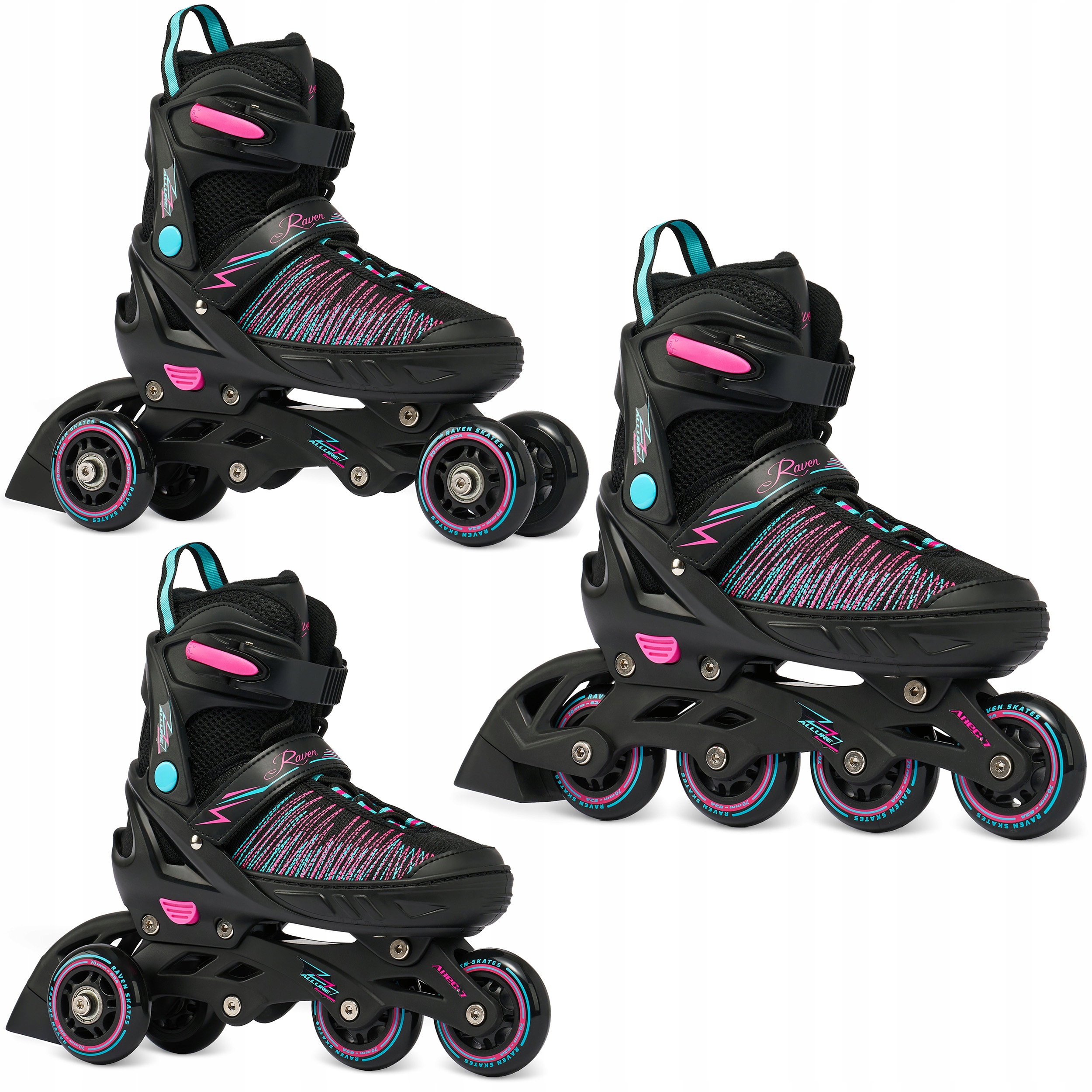 Rolki Wrotki 3w1 Regulowane RAVEN Allure 38-42