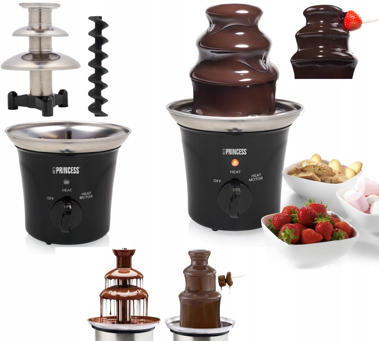 3VRSTVÁ Elektrická Fontána Čokolády na stůl Party Impreza 70W