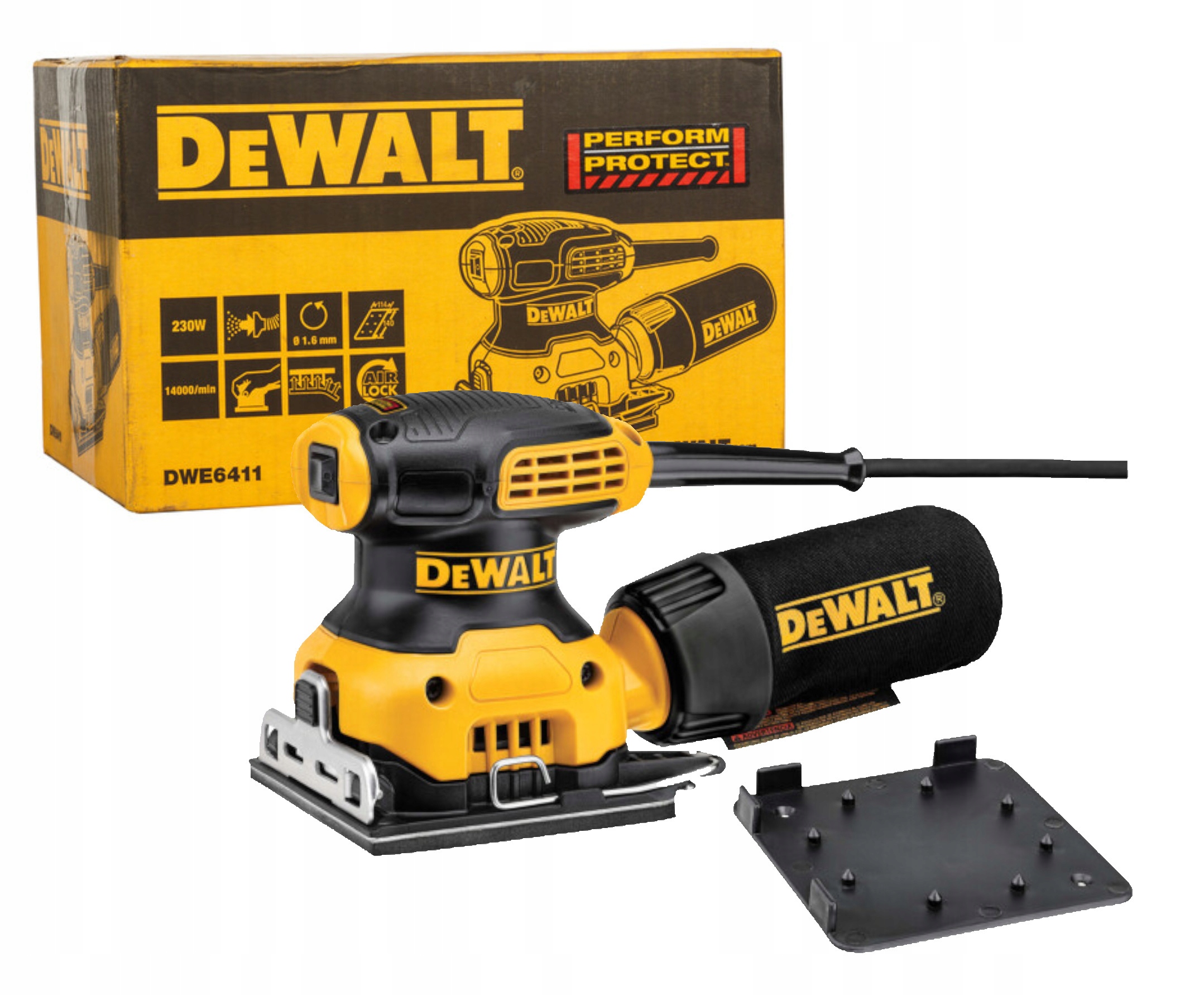 DeWALT Szlifierka oscylacyjna 108x115mm 1/4" 230W DWE6411