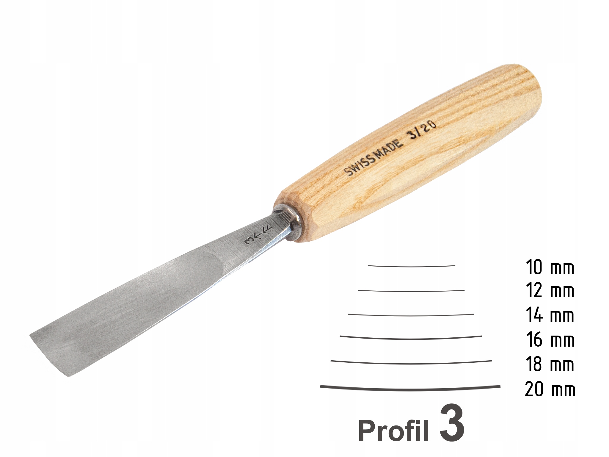 Dłuto Rzeźbiarskie 20 mm Swiss Made, Pfeil 3/20