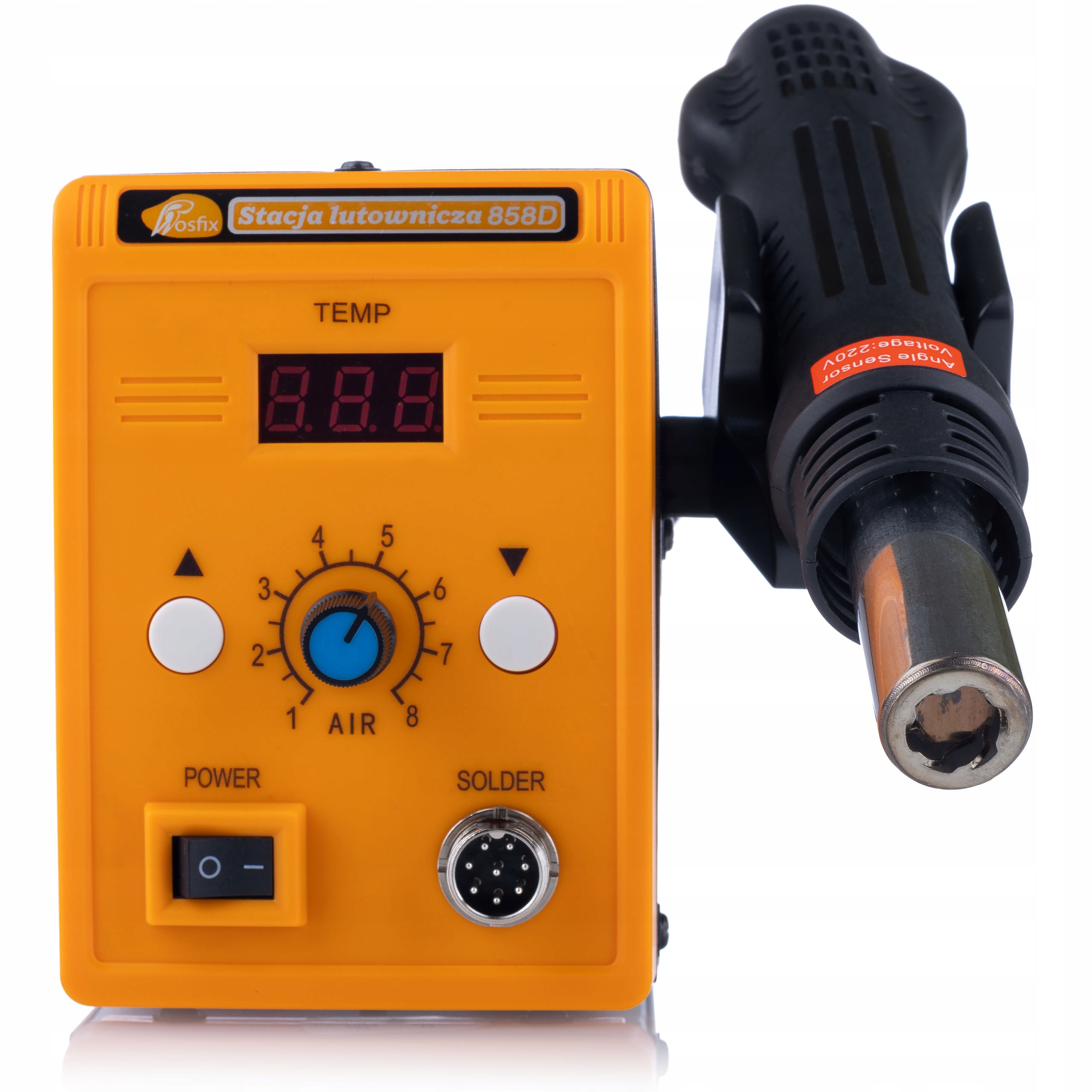 NIEZAWODNA STACJA LUTOWNICZA ROSFIX HOT-AIR 858D + TYGIEL + TOPNIK RMA-223 Marka Rosfix