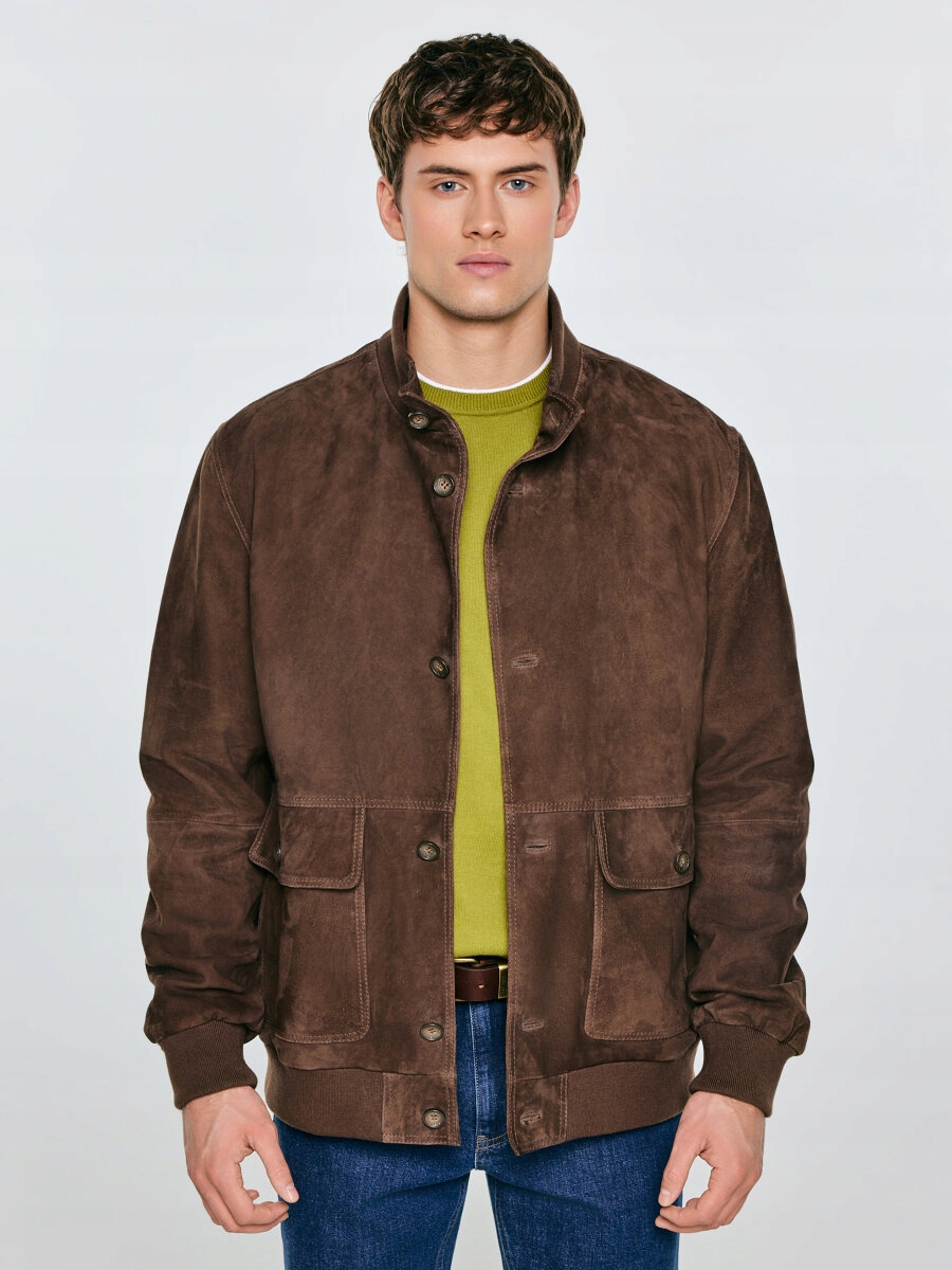 Big Star Pánská semišová bunda hnědá Finsur 803 3XL