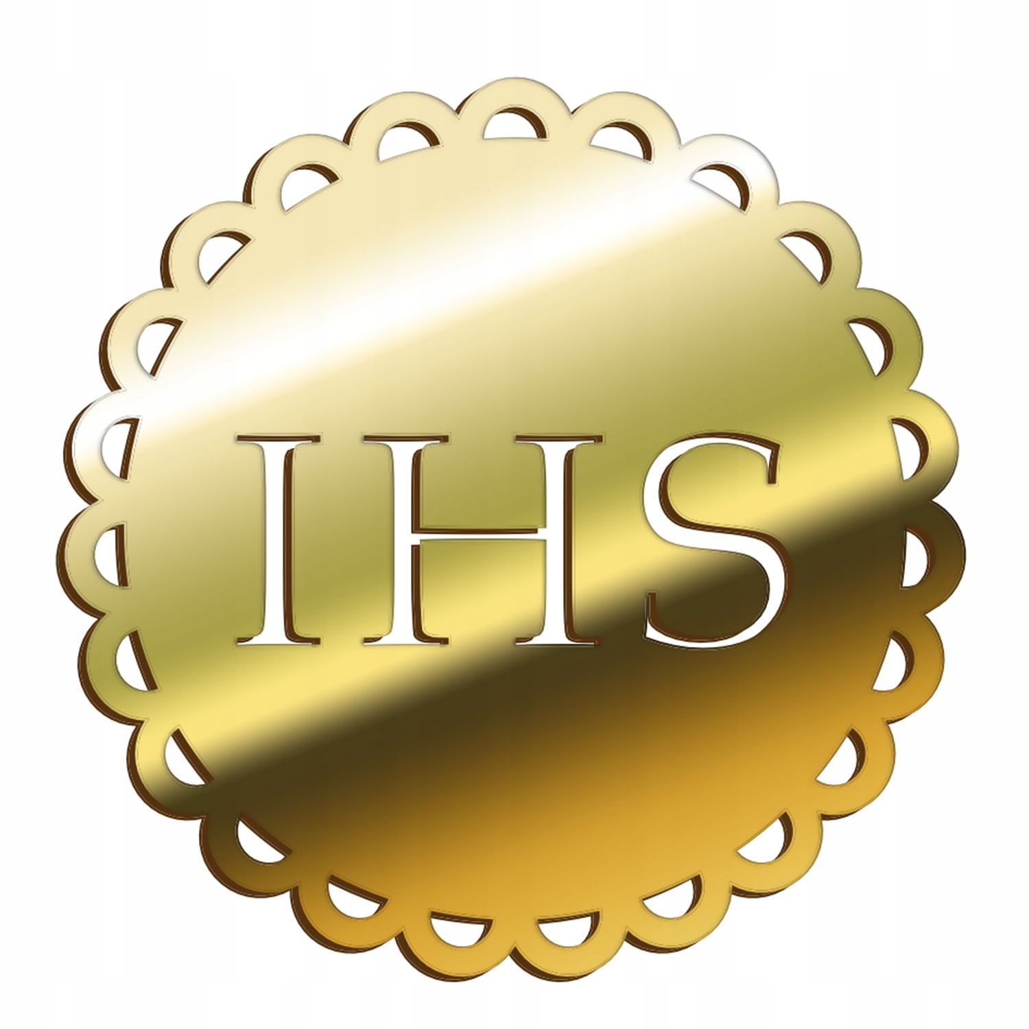 

Dekoracja Na Tort Chrzest Komunia Napis Ihs Złoty