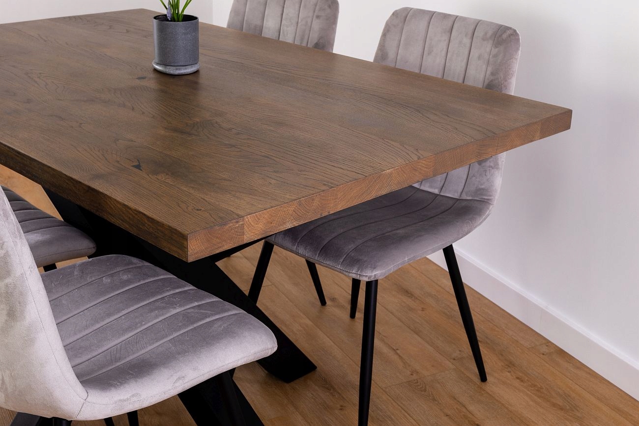 Stół Loftowy Do Jadalni Stół Loftowy Dębowy 160x100 cm LITY DĄB Pająk Grubość blatu 4 cm