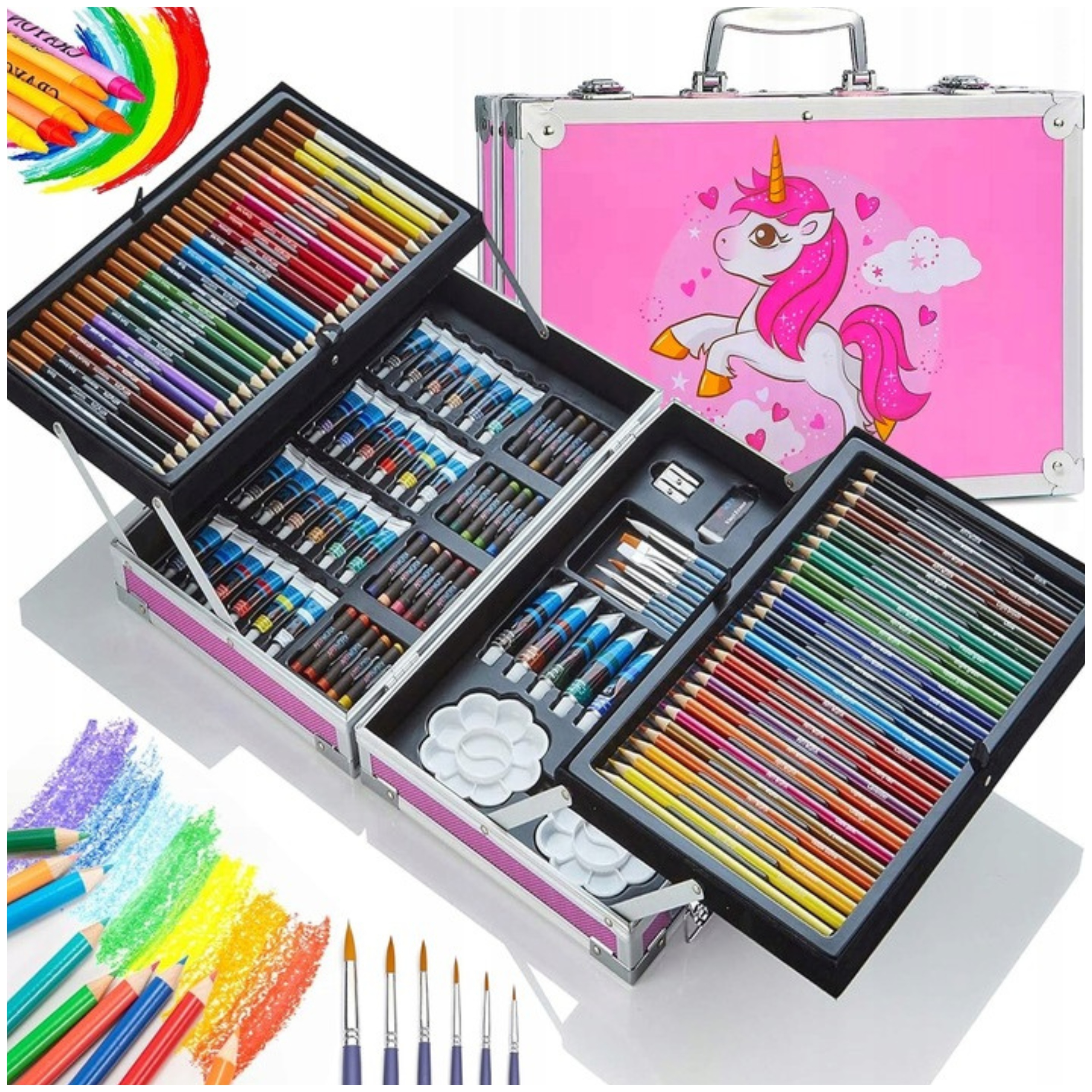 ZESTAW ARTYSTYCZNY DO MALOWANIA DLA DZIECI ZESTAW KREDKI FARBY FLAMSTRY XXL