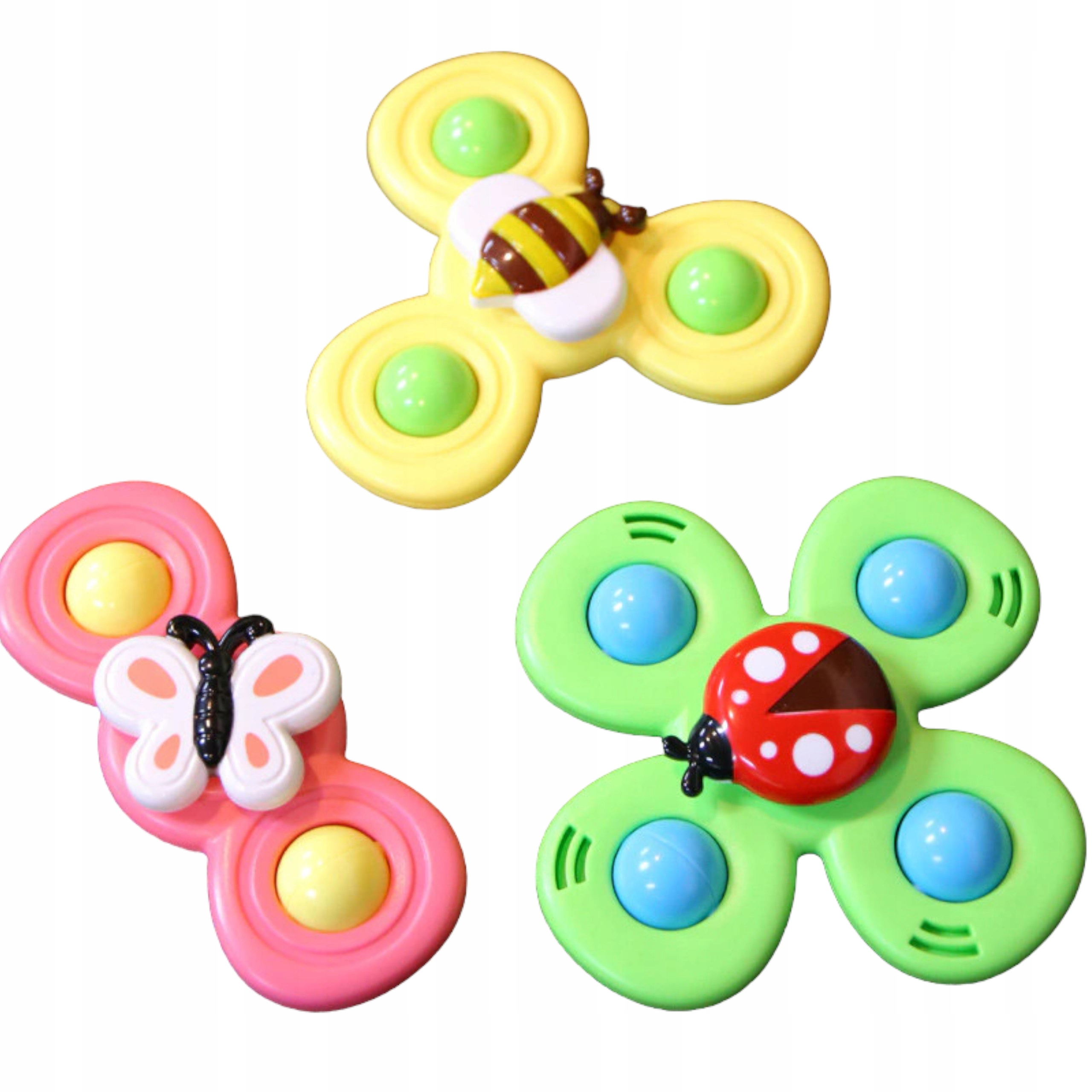 3 przyssawki sensoryczne grzechotka spinner 26-07A Wiek dziecka 16 m +