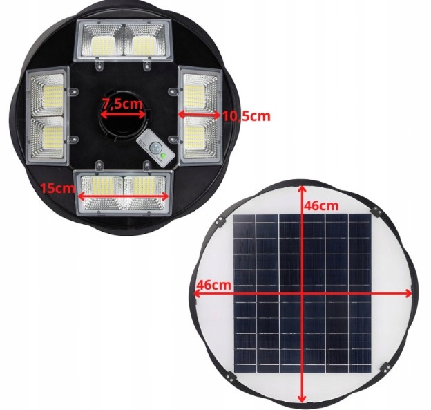 Lampa uliczna 300 W 5600 lm zasilanie solarne LAMPA SOLARNA LED MOCNA UFO Marka Sternhoff