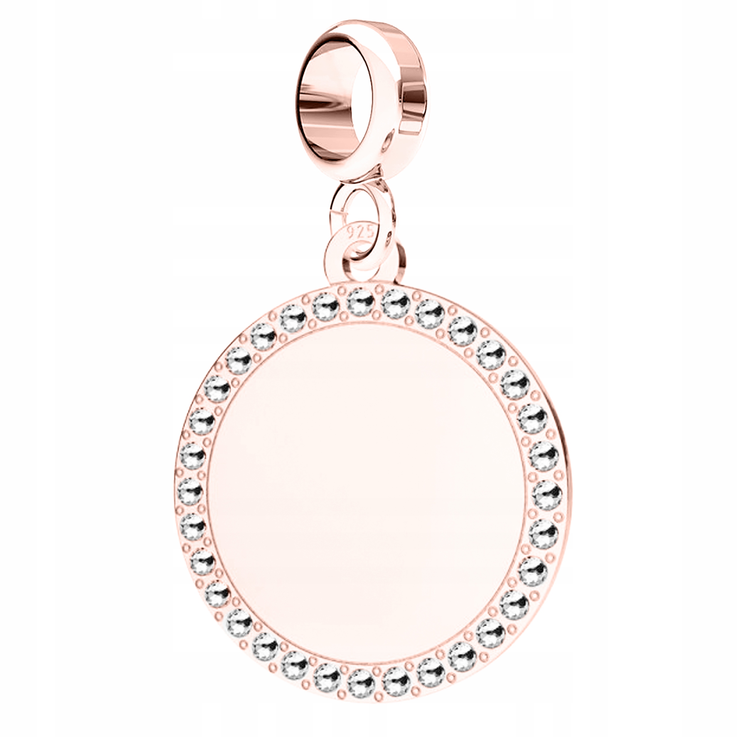 Přívěsek Plíšek Krystaly růžové zlato S925