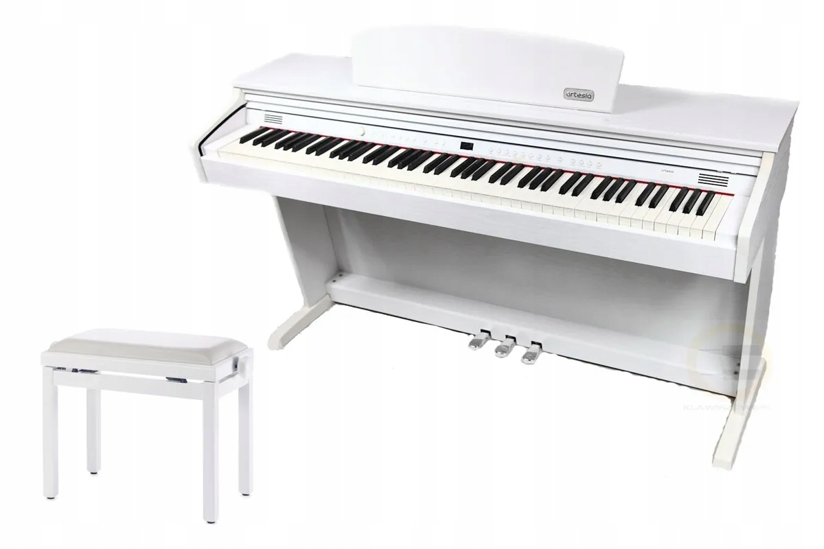 Artesia DP-3+ Wh Białe Pianino Cyfrowe Ławka Zestaw do nauki gry w