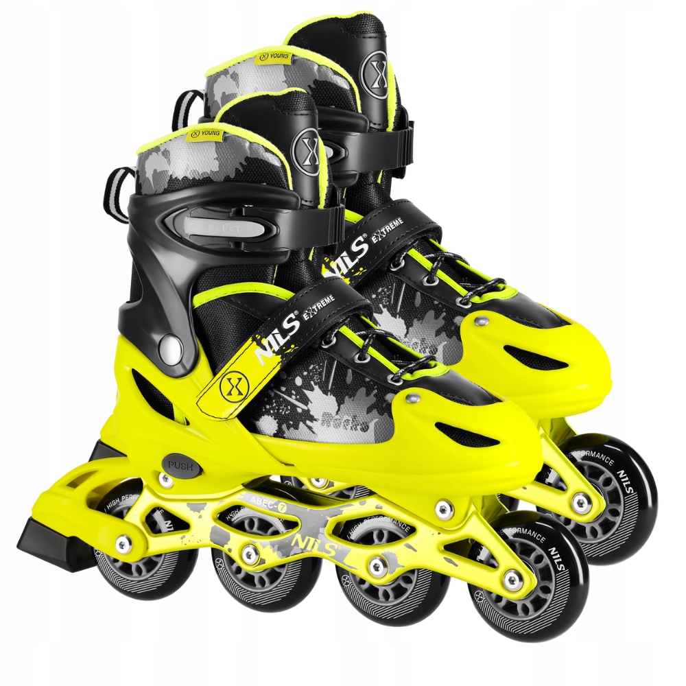 Brusle 2v1 Kolečkové Brusle Nastavitelné Rekreační Kaučukové Pro Mládež Rocko 35-38