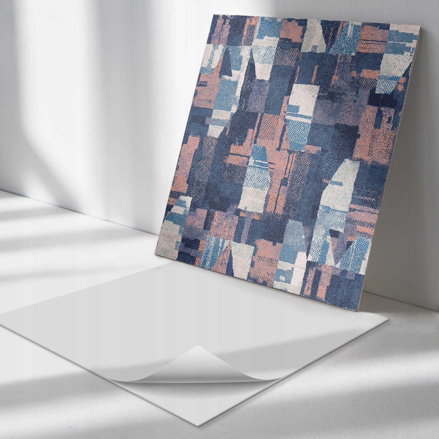 Samolepící panely Lavice Montáž Abstraktní geometrický vzor 4x 50x50 cm