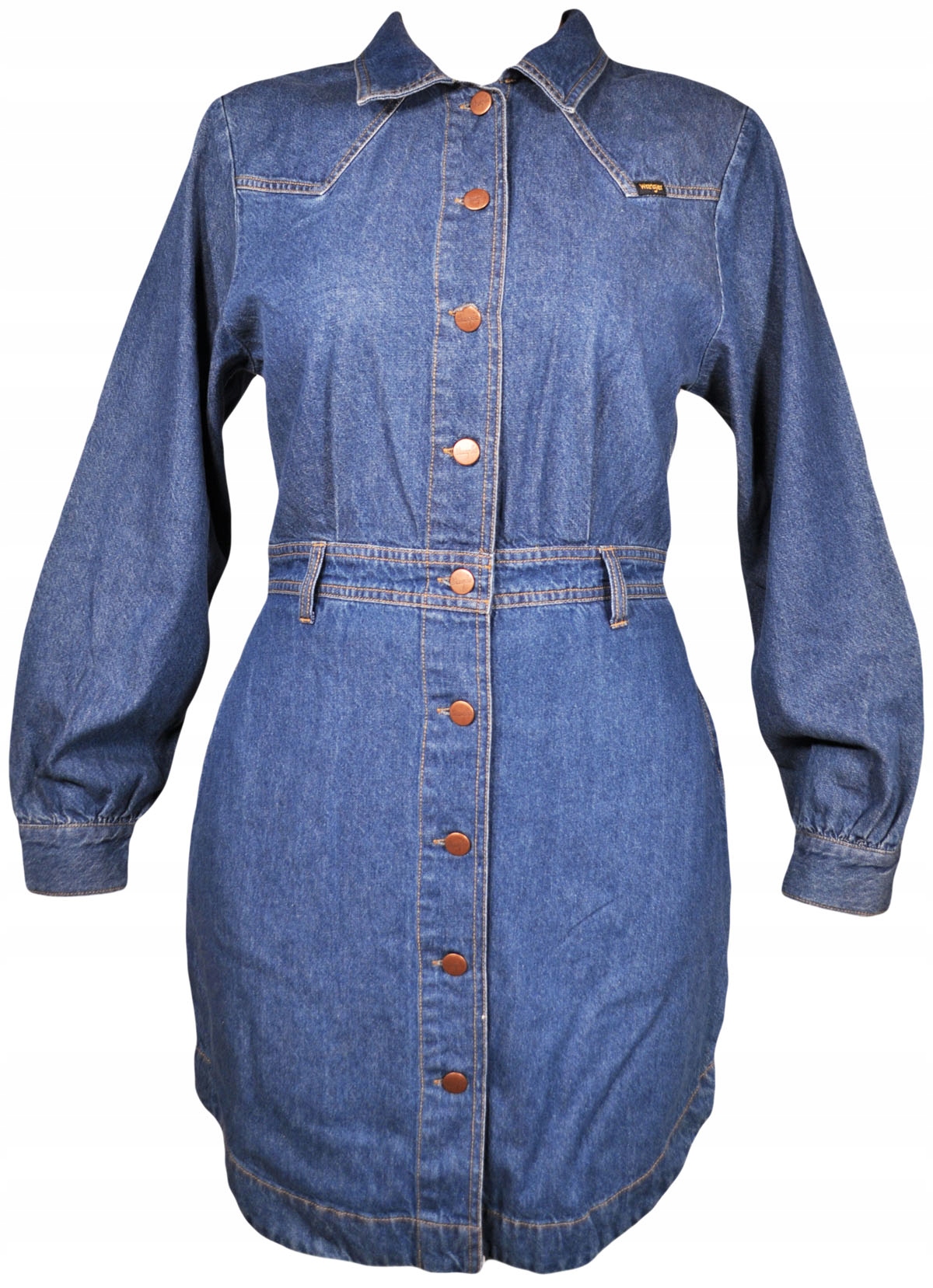 Wrangler šaty Blue jeans Puff Sleeve Western MID S