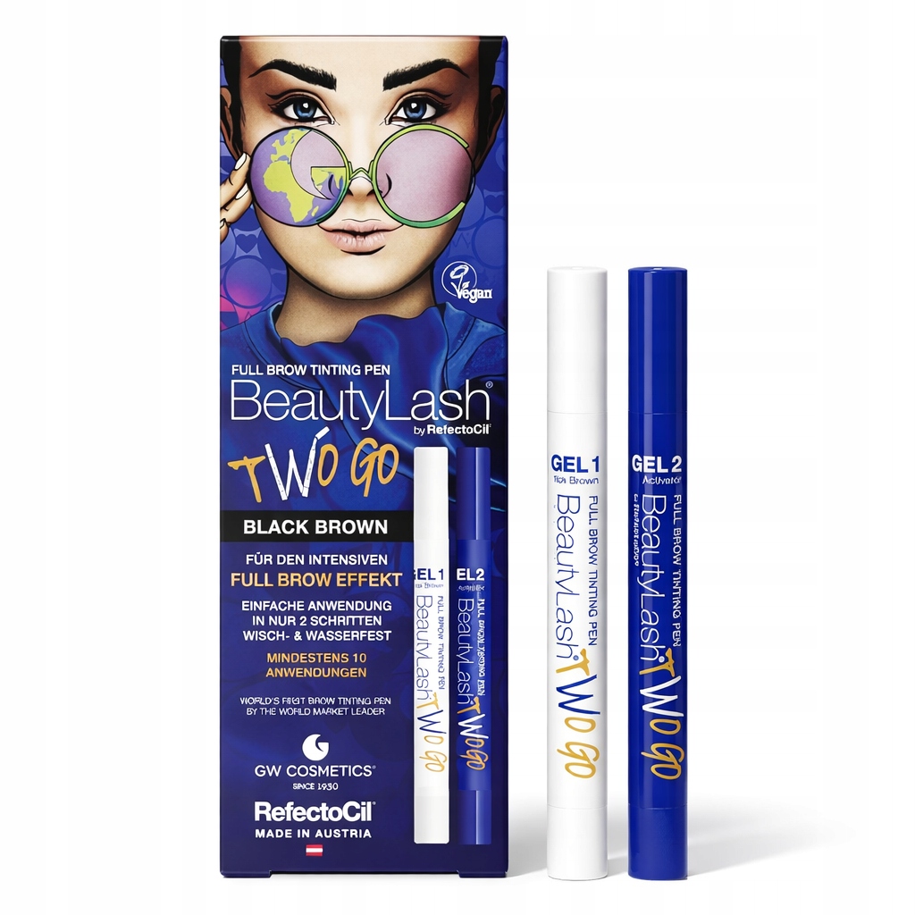 Henna na obočí v fixu aktivátor Černá Set Black Brown voděodolná