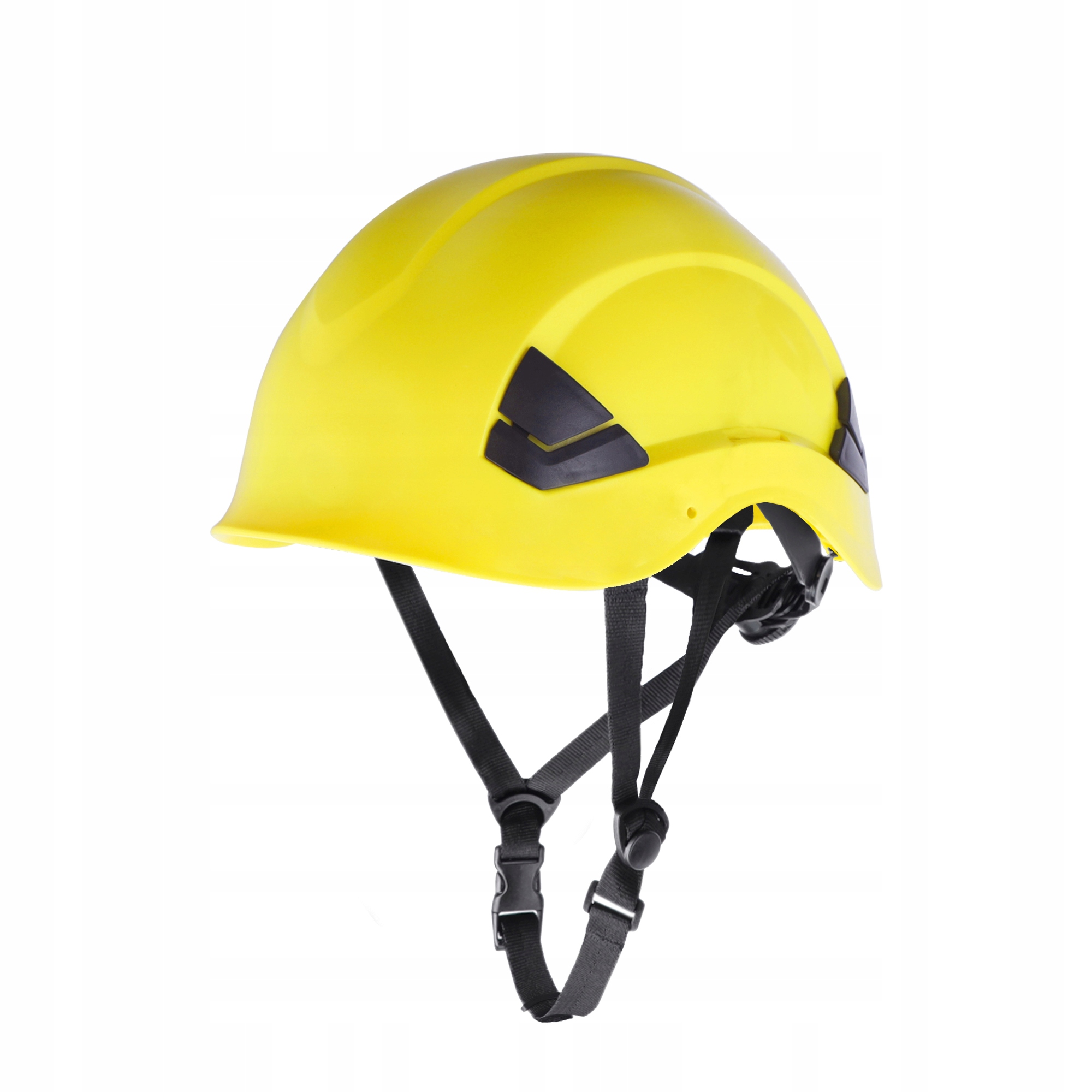 HEŁM OCHRONNY DO PRACY NA WYSOKOŚCI ŻÓŁTY kask z wentylacją Z paskiem BHP