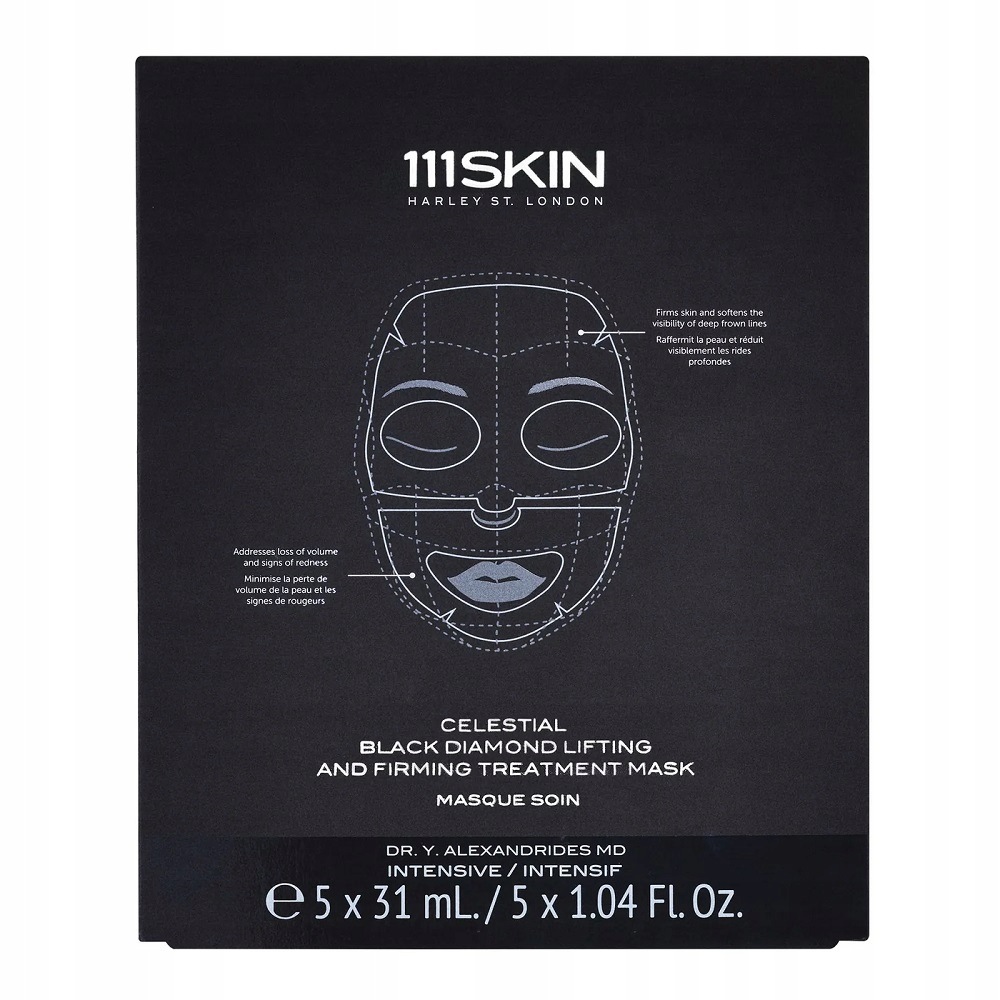 Plátýnková maska 111Skin Celestial Black Diamond liftingová 5x31 ml