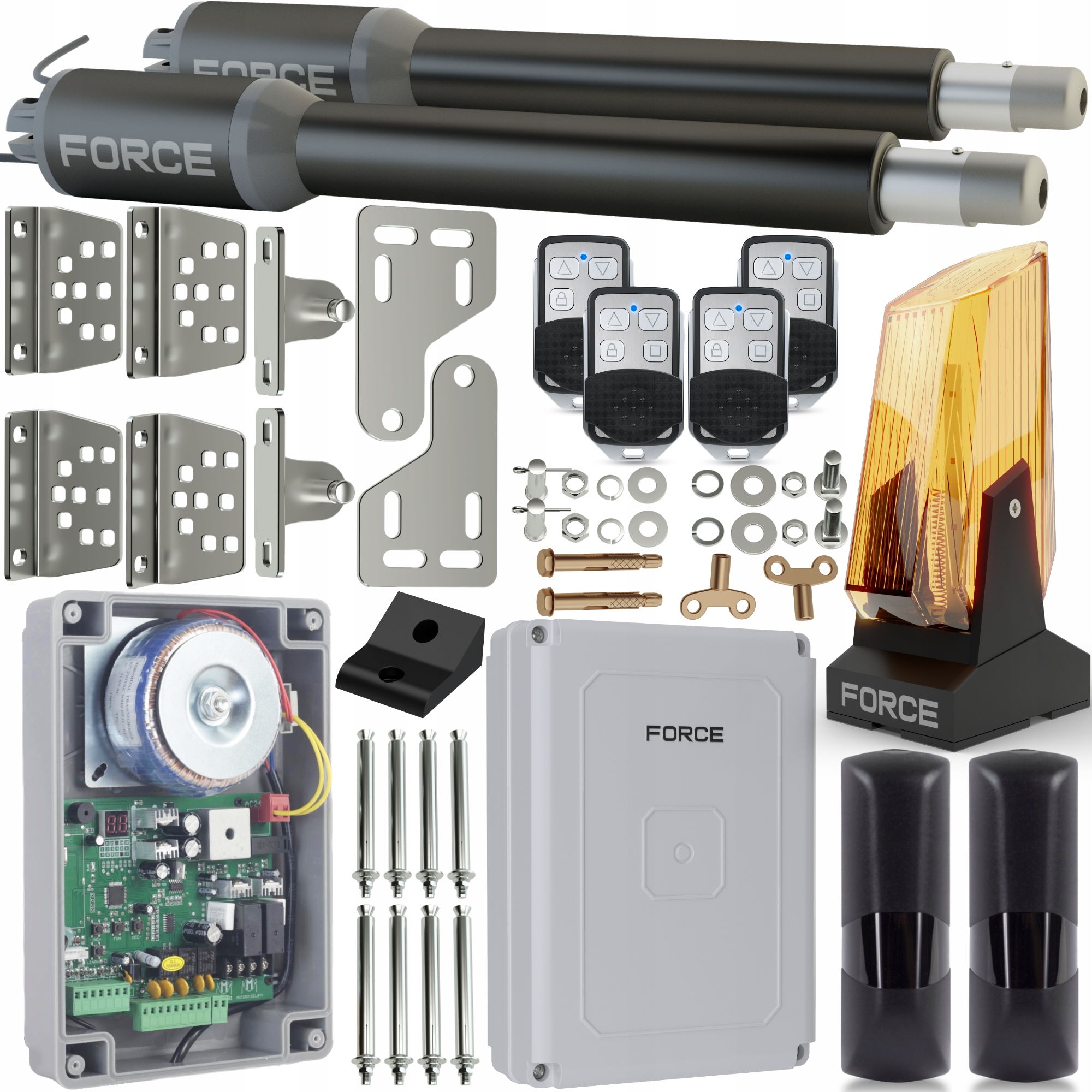 Sada pro dvoukřídlou bránu Force SW200 2x2 m 400 kg, lampa