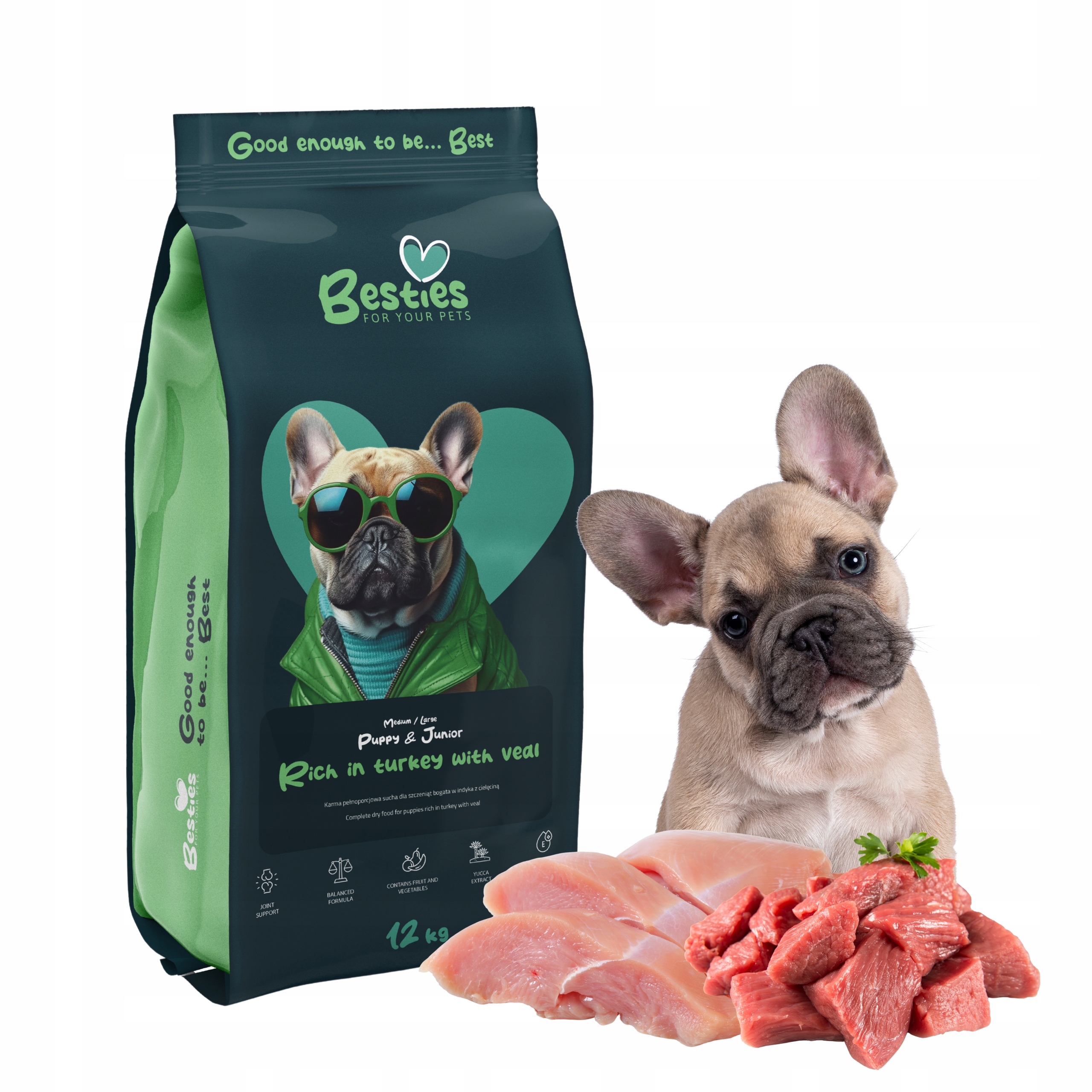 Karma Sucha Dla Szczeniaka Indyk Z Cielęciną 12KG