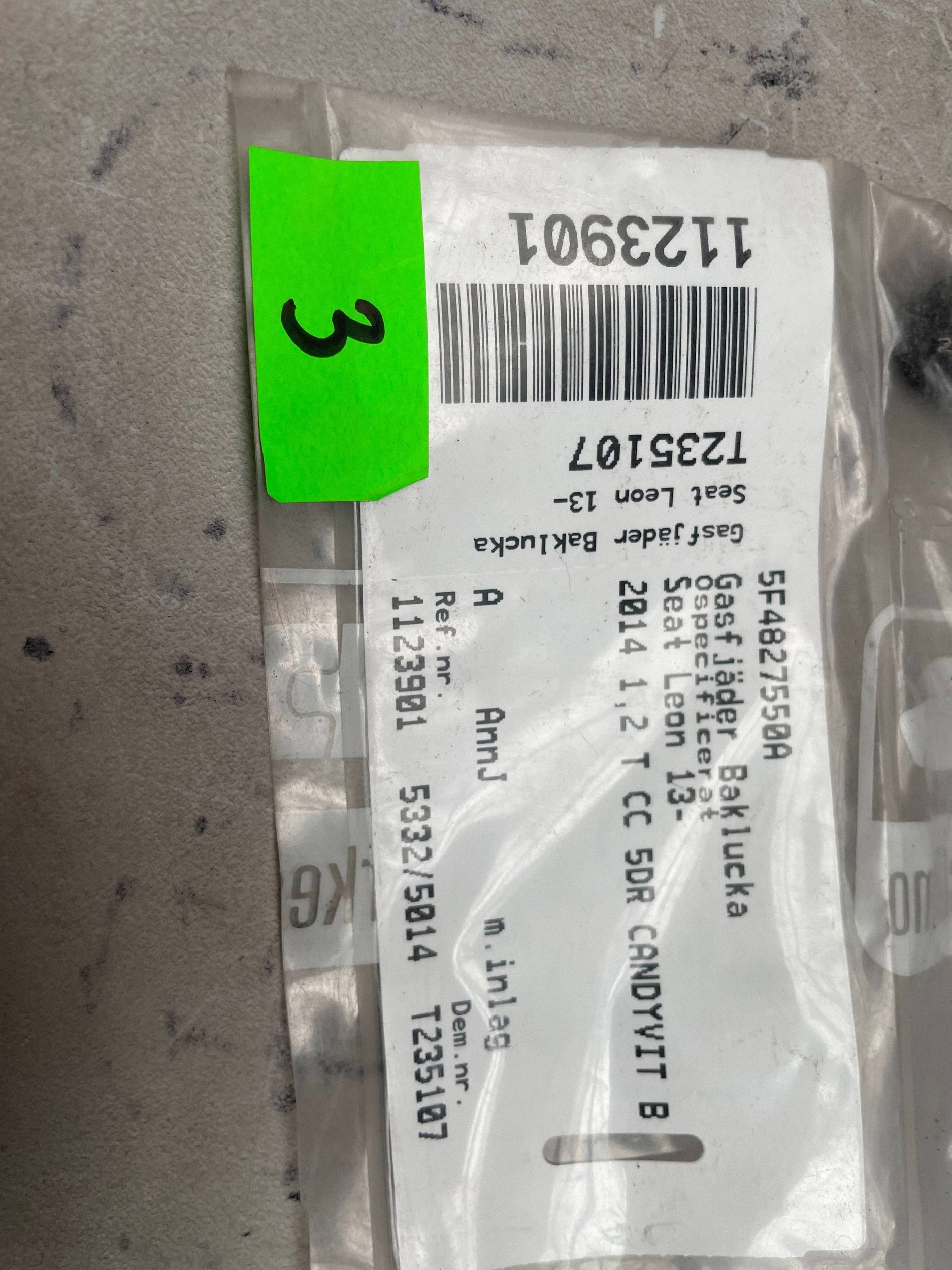 damper bonnet boot SEAT LEON IV 5F4827550A @A