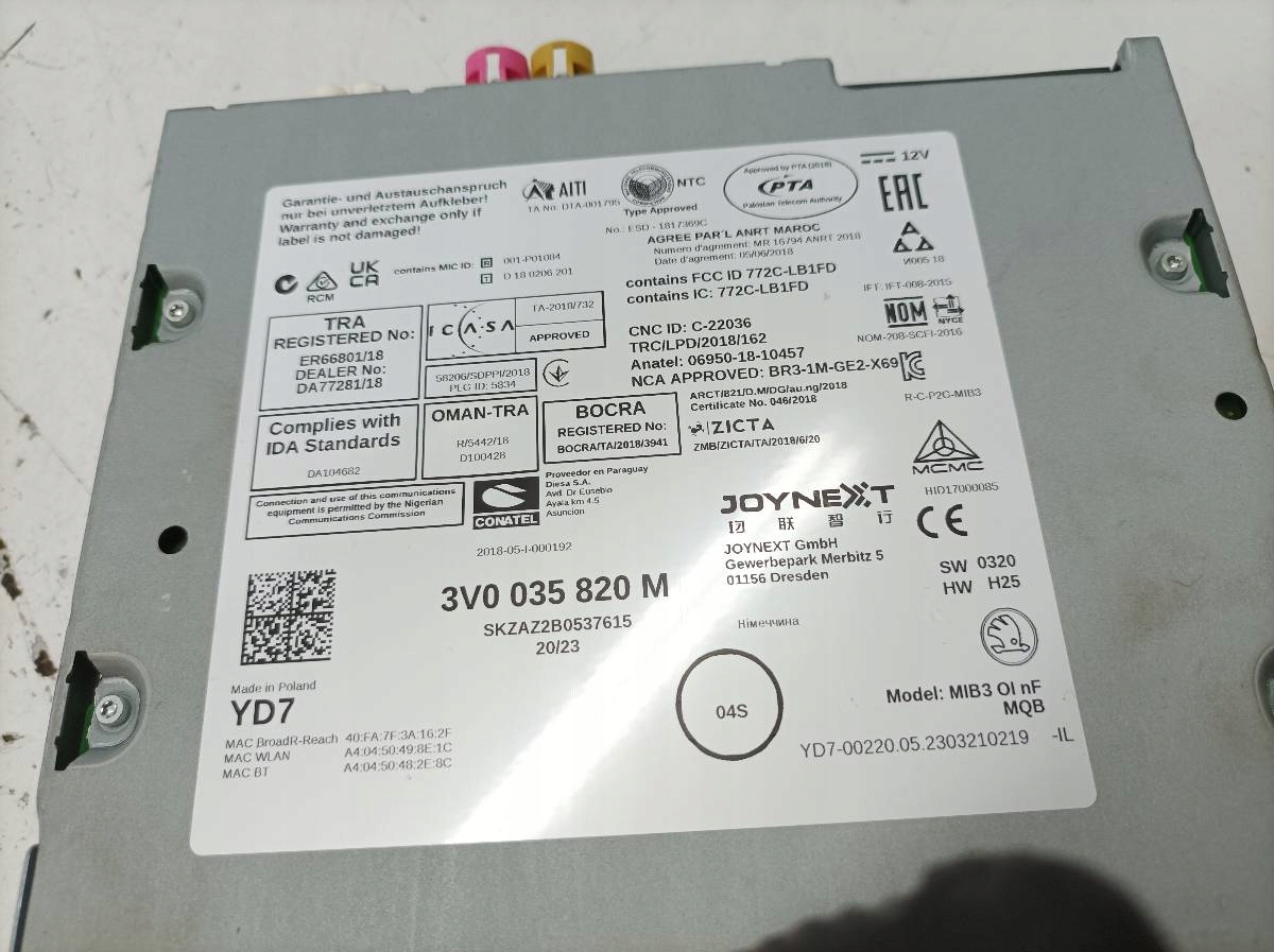 changer player NAVI navigation 3V0035820M Skoda Karoq and (2017-)